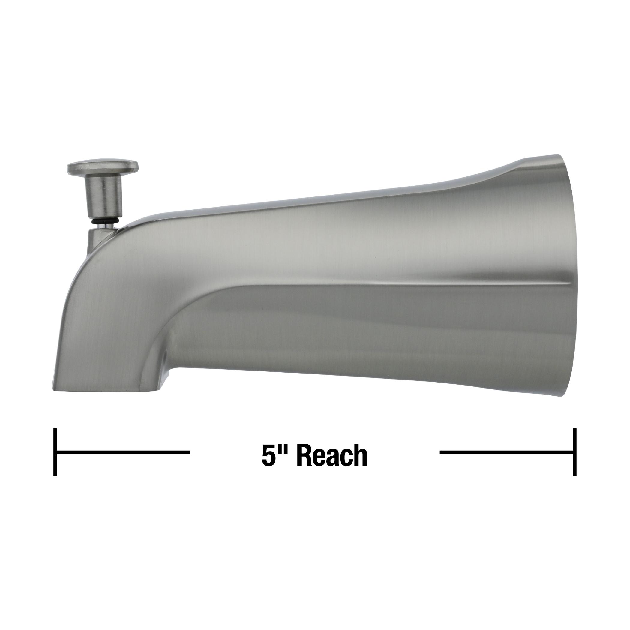 Danco Universal Bathroom Tub Spout with Diverter in Brushed Nickel (89249)