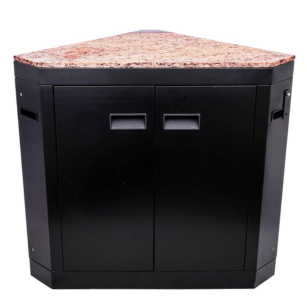 Charbroil Medallion Series Modular Outdoor Kitchen Corner Component with Storage, Black