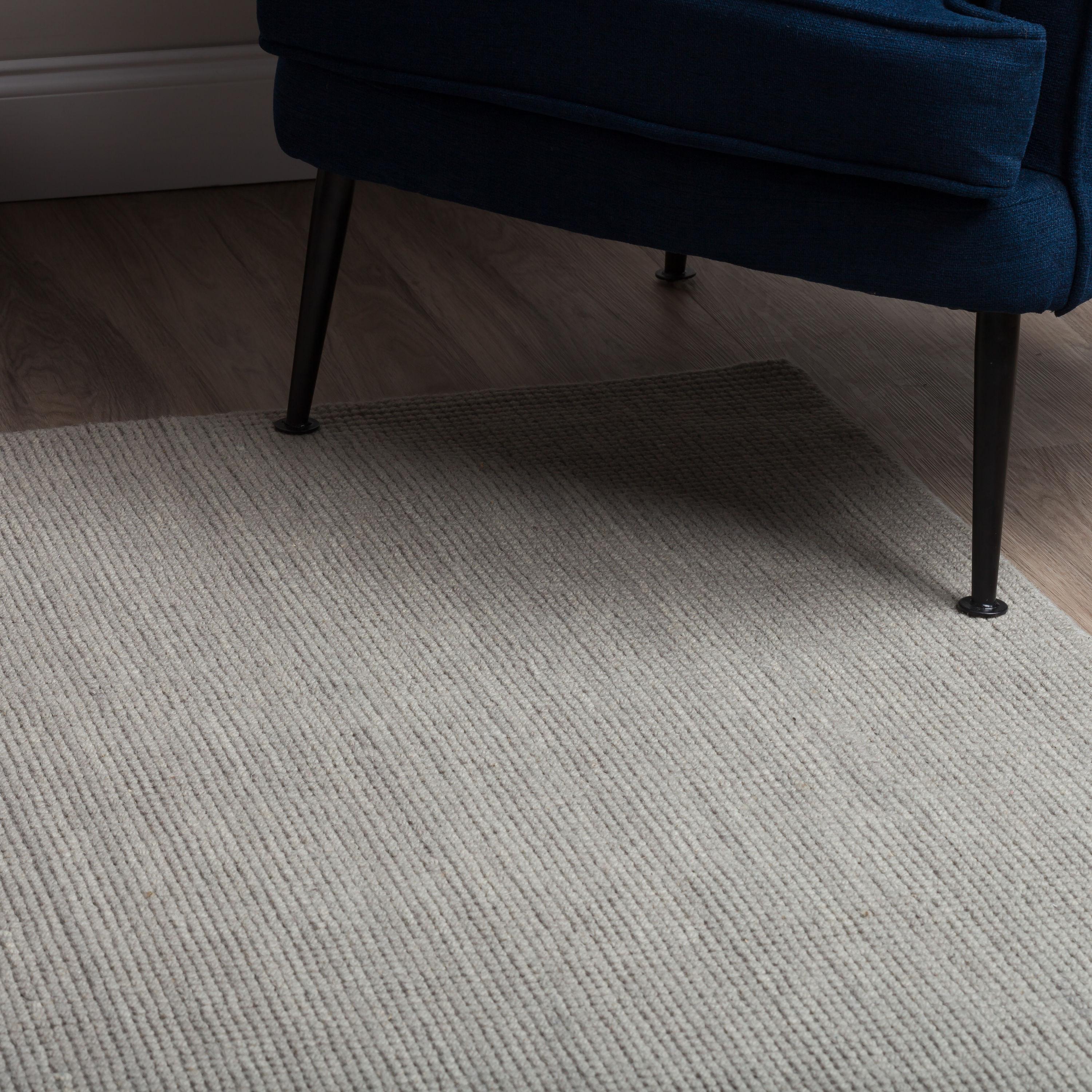 Addison Rugs Jaxon 4 x 6 (ft) Loomed Wool Grey Rectangular Indoor Solid Farmhouse/Cottage Area rug