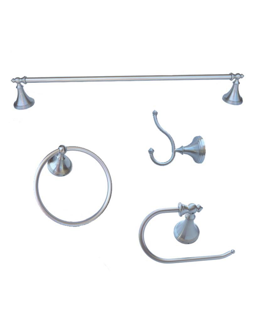 ARISTA Annchester Collection 4-Piece Bathroom Accessory Set in Brushed Nickel