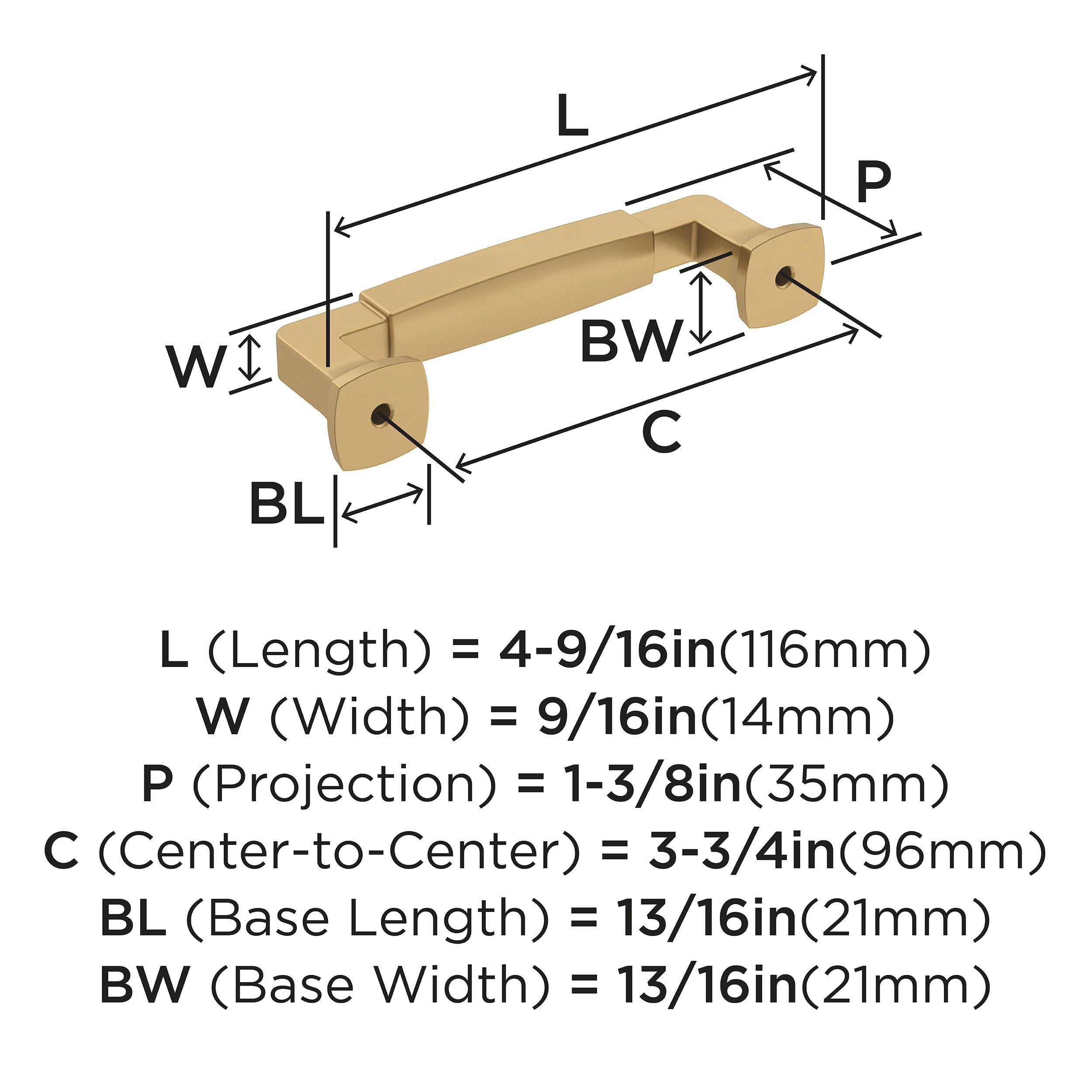 Amerock Stature 3-3/4 inch (96mm) Center-to-Center Champagne Bronze Cabinet Pull