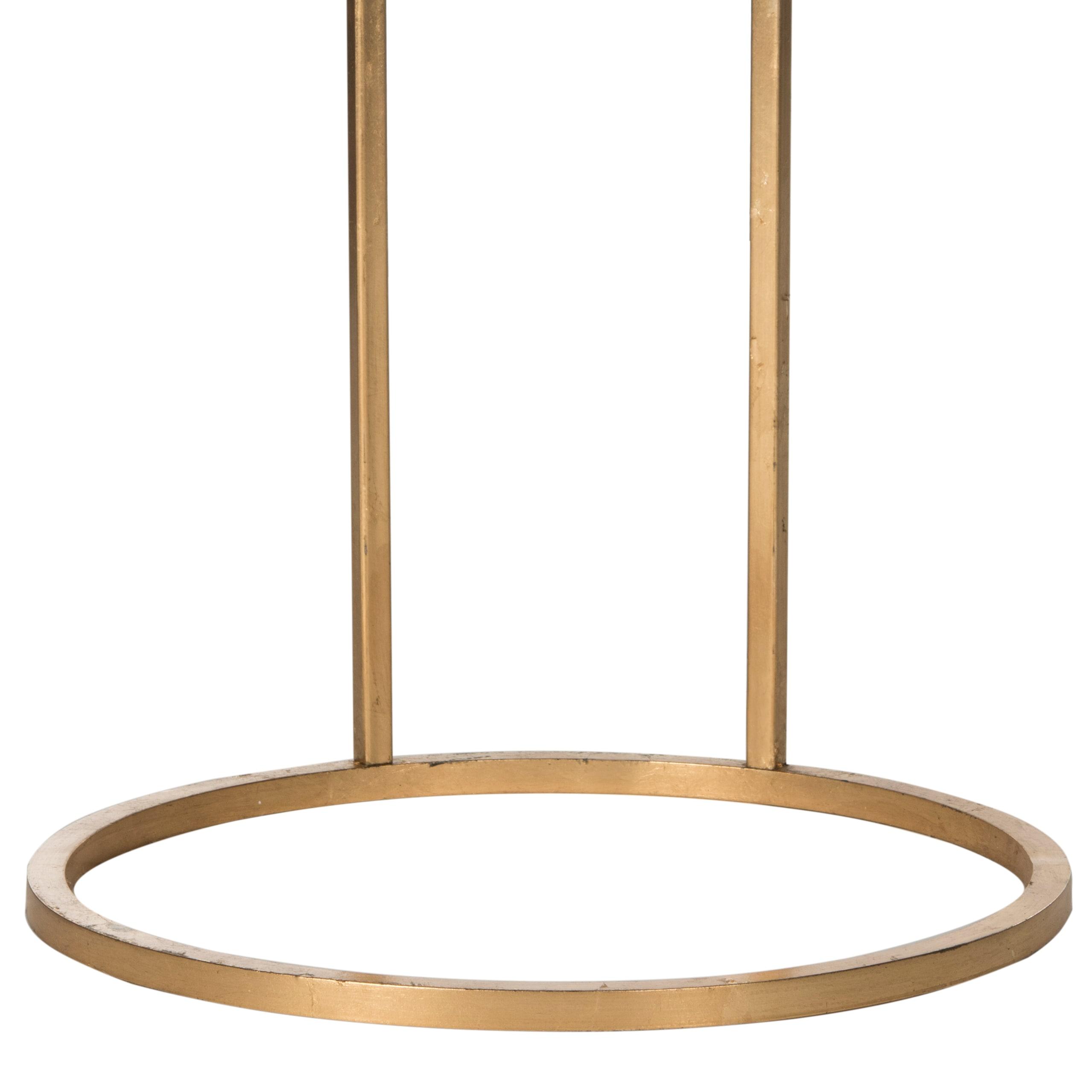 Calvin Round Gold Leaf End Table - Gold/Mirror - Safavieh.