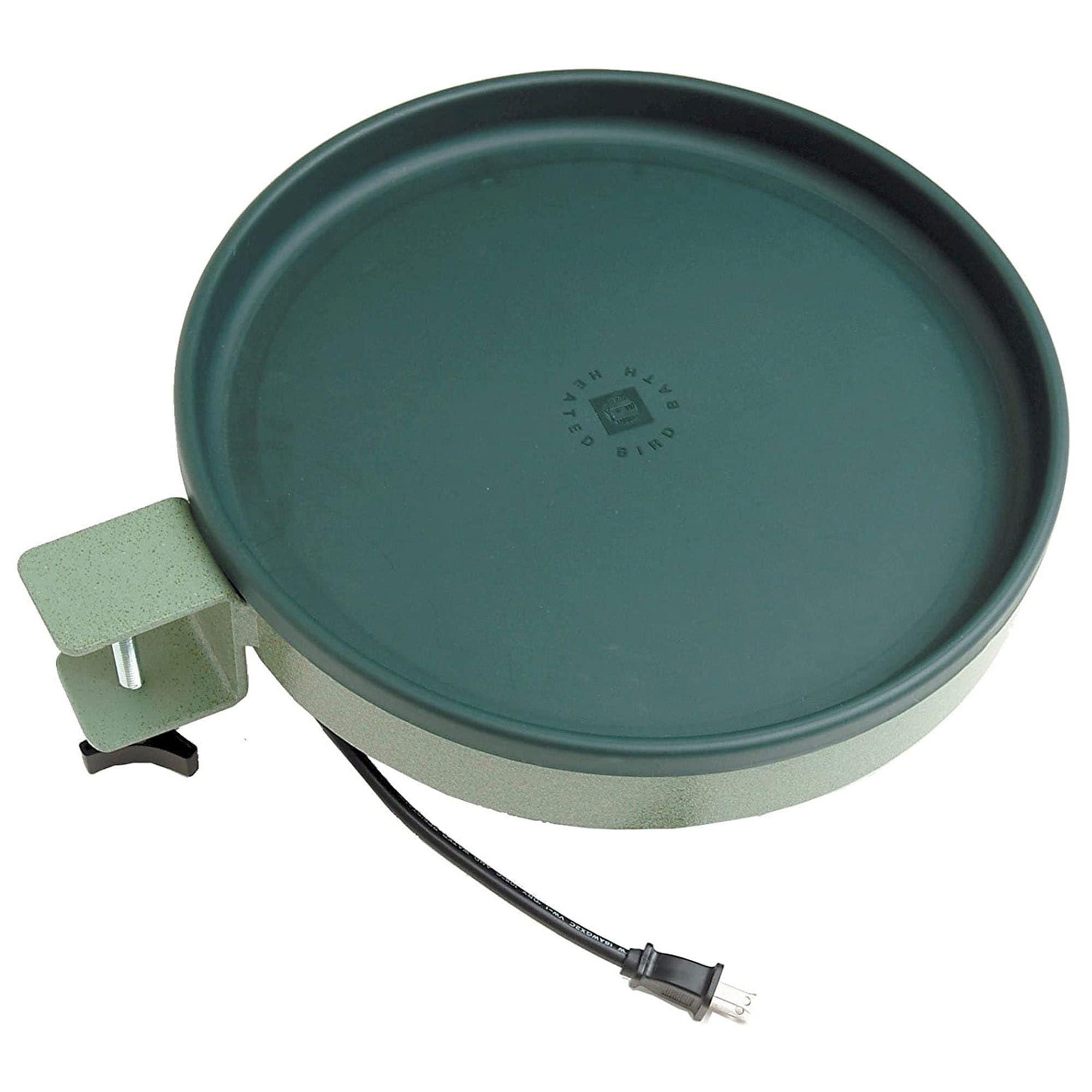 Farm Innovators GBD-75 All Seasons 3 In 1 Outdoor 14 Inch Heated Birdbath with 3 Mounting Options, 75 Watts, Green/Light Green