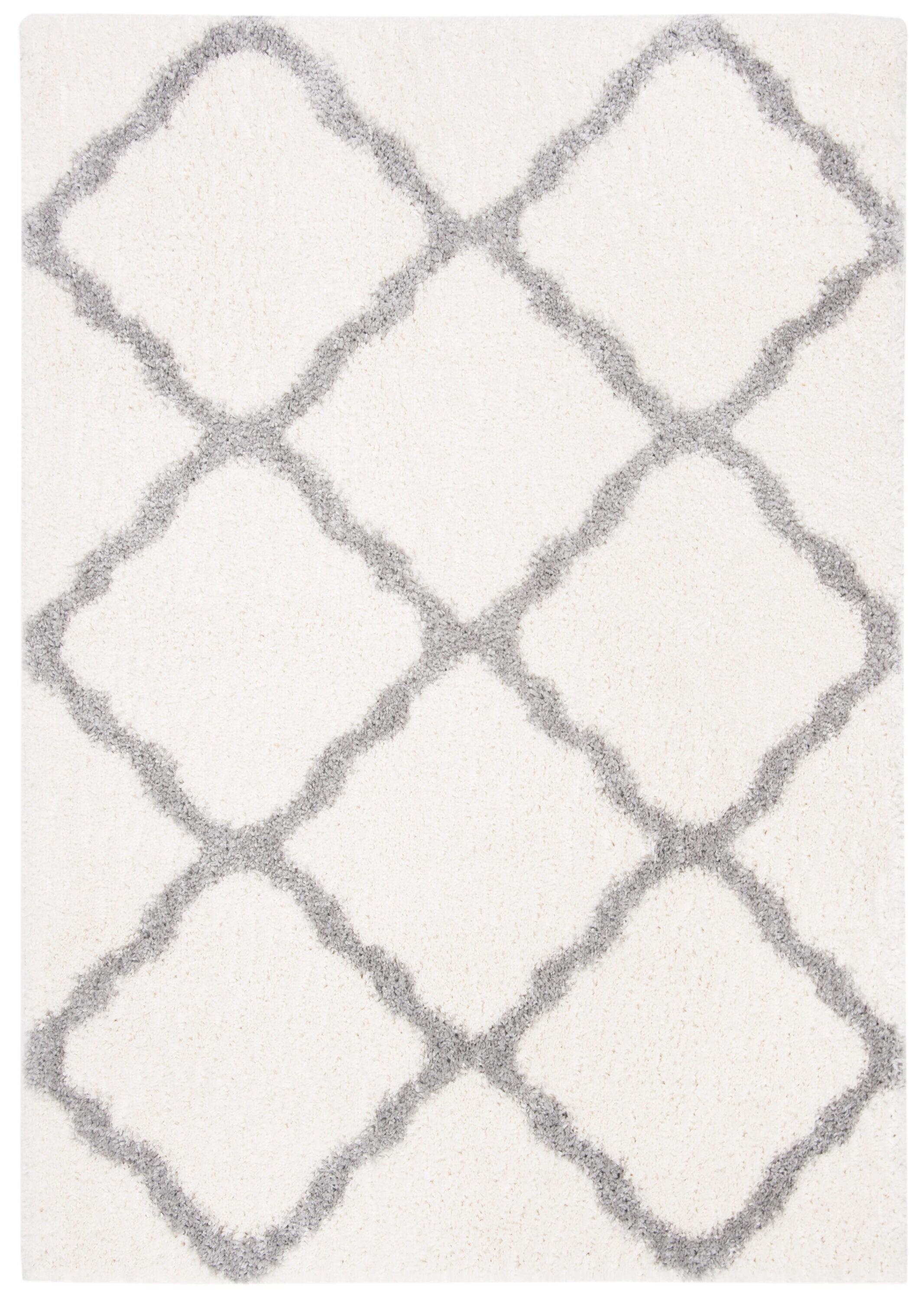 Parma Shag PMA521 Power Loomed Indoor Area Rug - 5'3"x7'6" - Cream/Grey - Safavieh