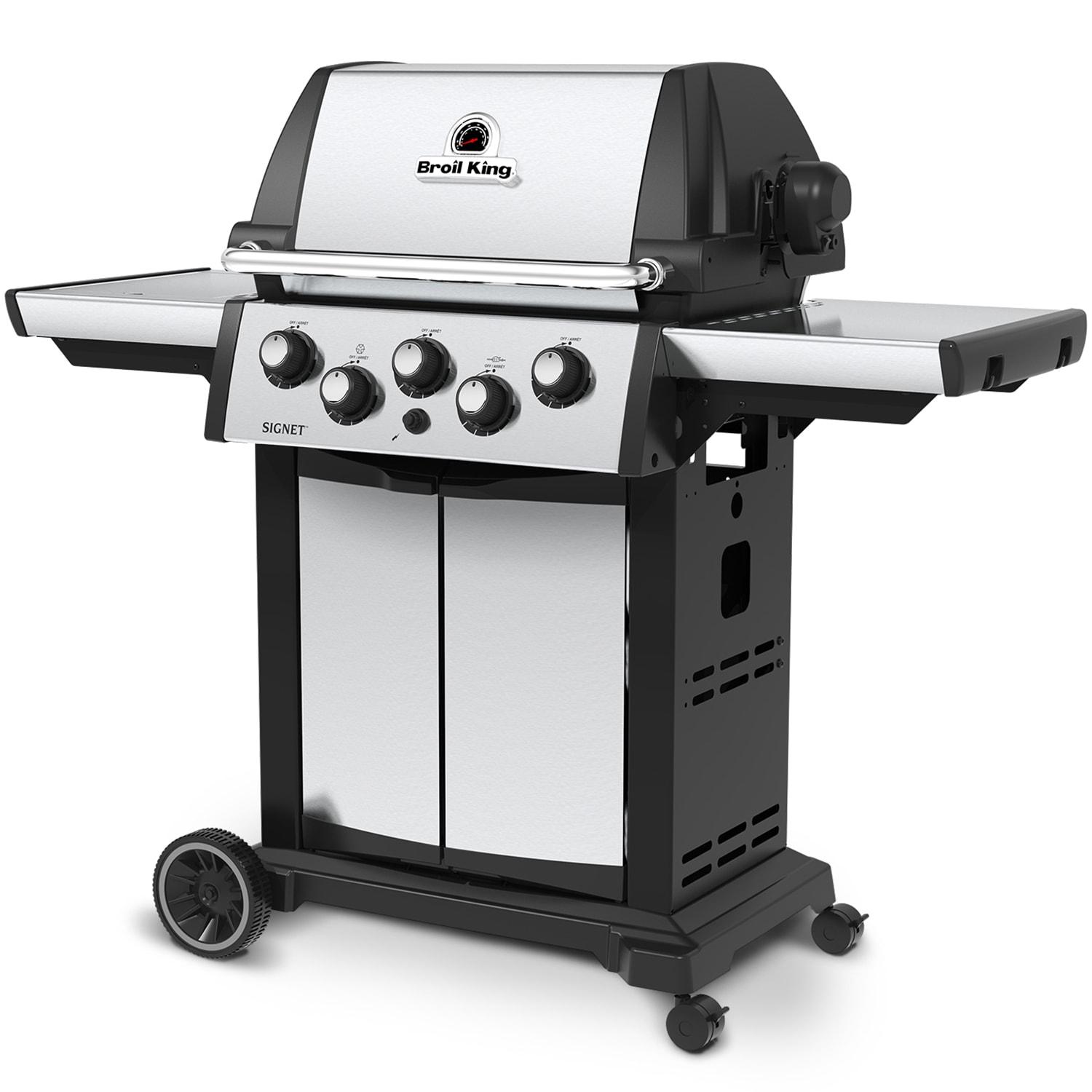 Broil King Signet 390 3-Burner Grill in Stainless Steel with Side Burner and Rear Rotisserie Burner