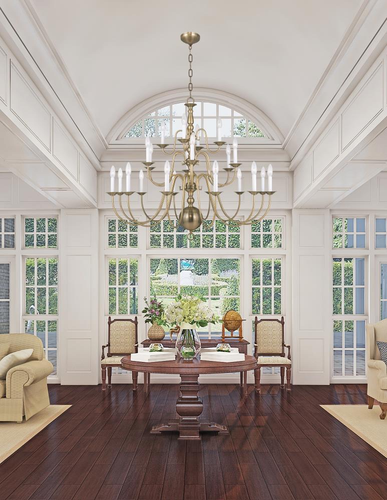 Livex Lighting Williamsburgh 22 - Light Chandelier in  Antique Brass