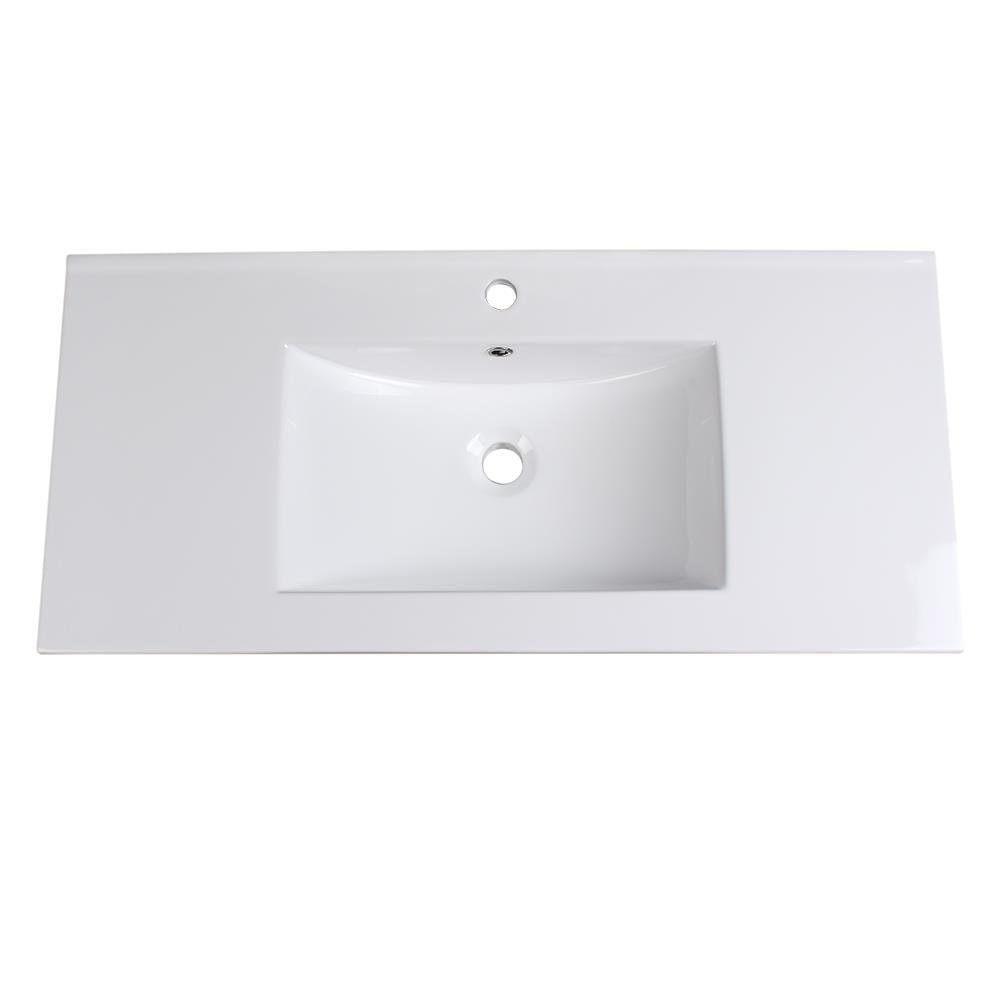 Fresca Allier 18.25'' White Ceramic Rectangular Bathroom Sink with Overflow