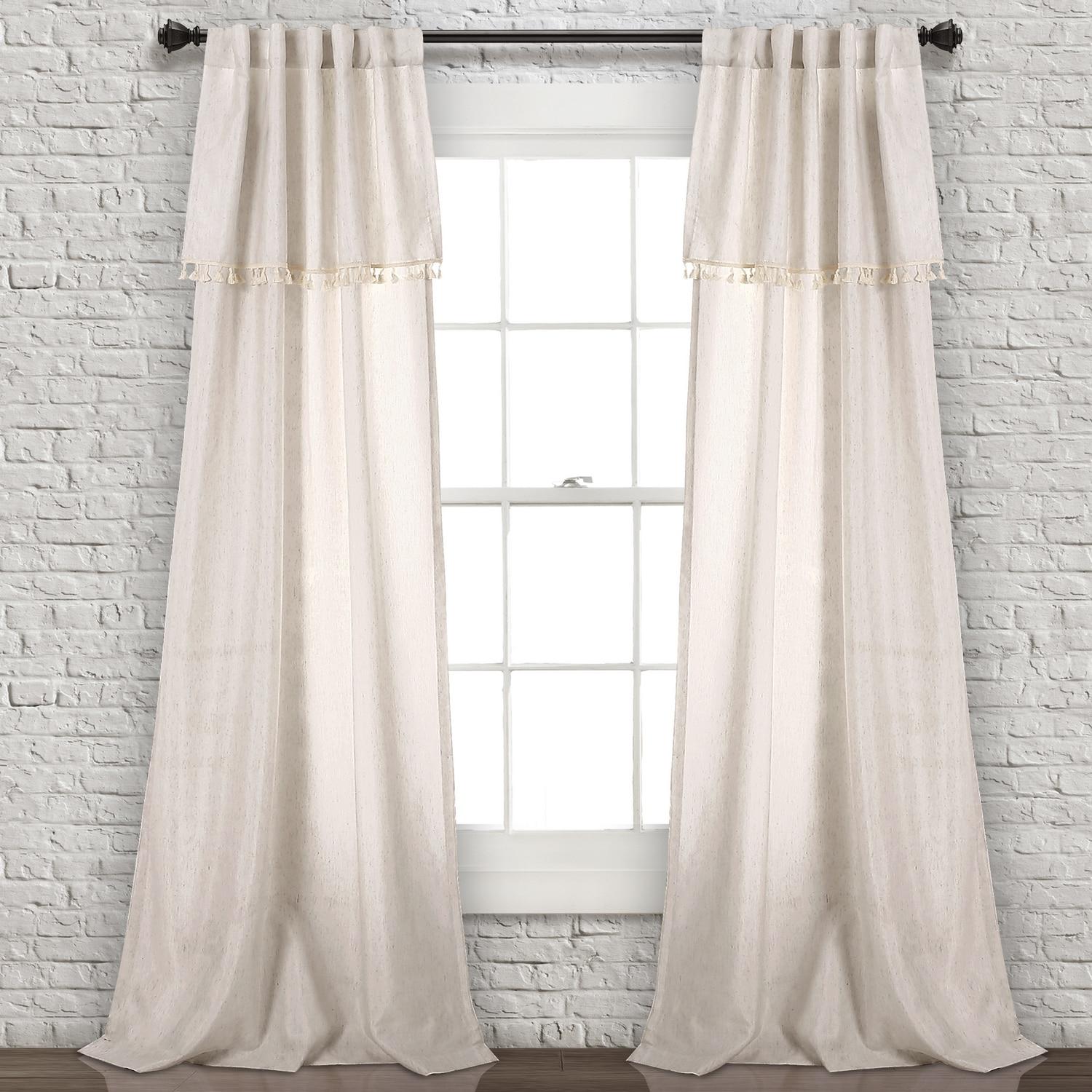 Lush Decor Solid Semi-Sheer Rod Pocket Curtain Panels (Set of 2)