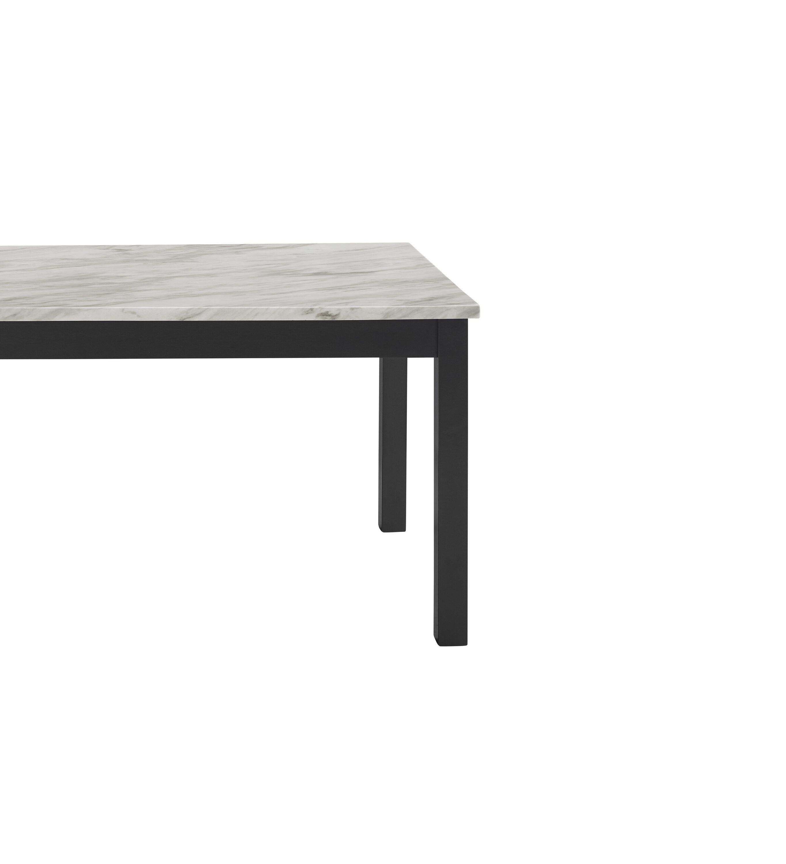 New Classic Furniture Celeste Wood Dining Table with Faux Marble Top in Espresso