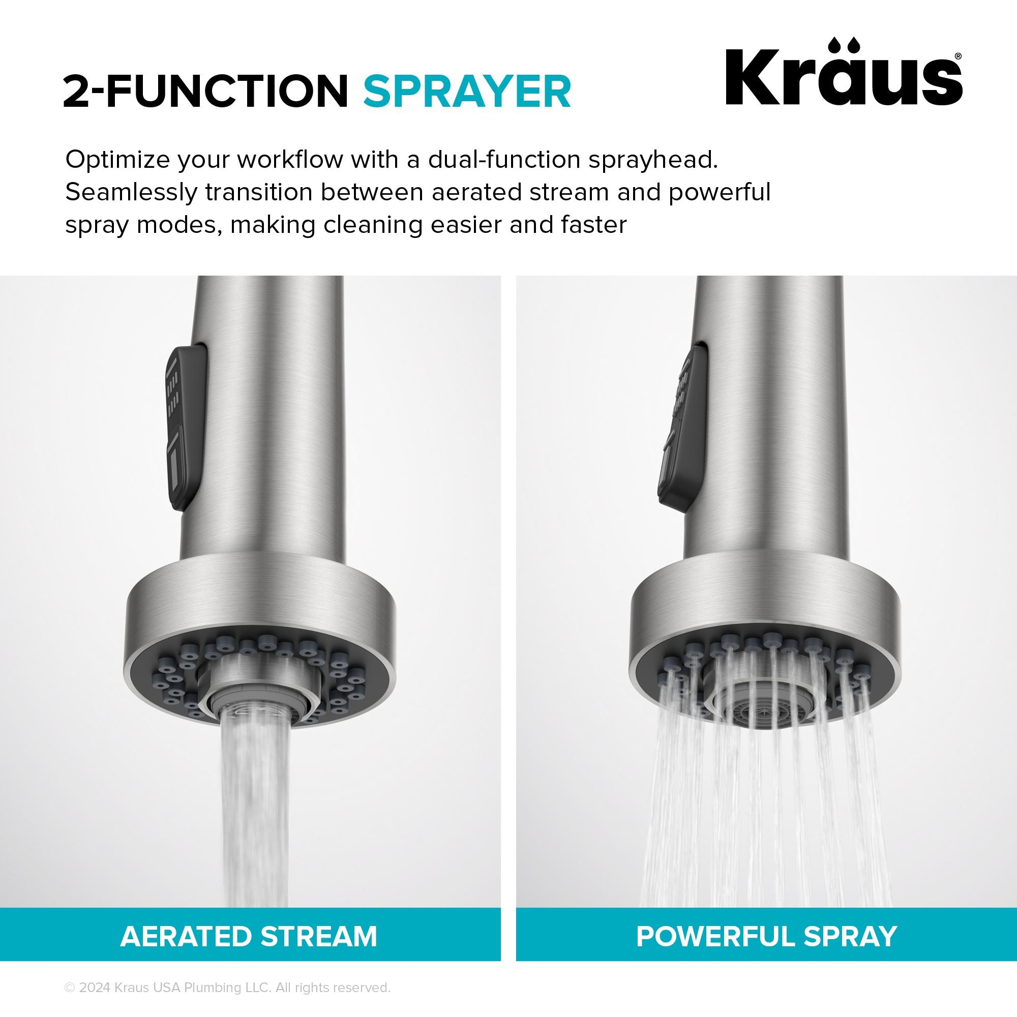 KRAUS Bolden 2-Function Single Handle Pull Down Kitchen Faucet