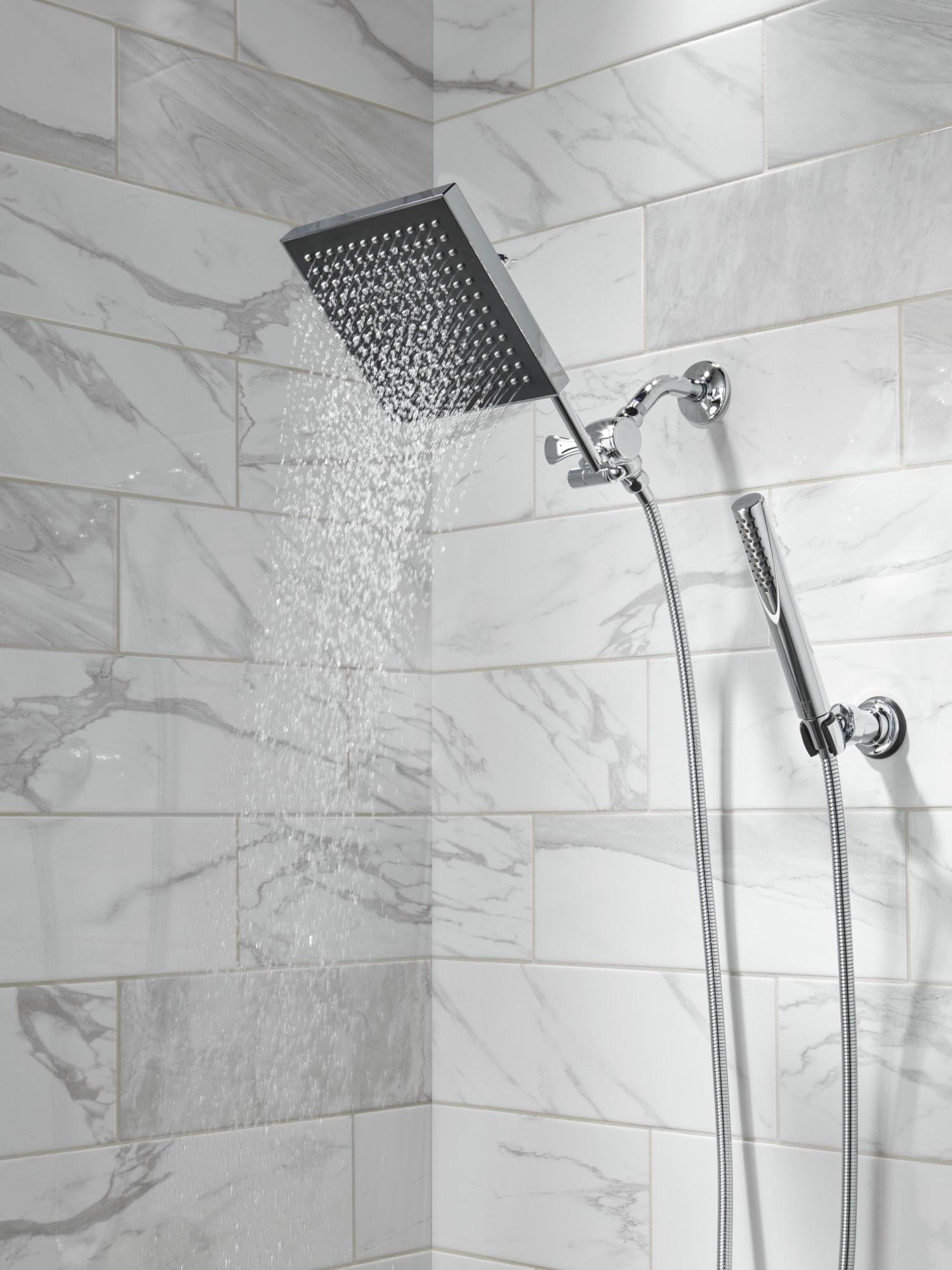 Universal Showering Components Square Single-Spray Rain Shower Head, Rainfall Shower Head 1.8 GPM