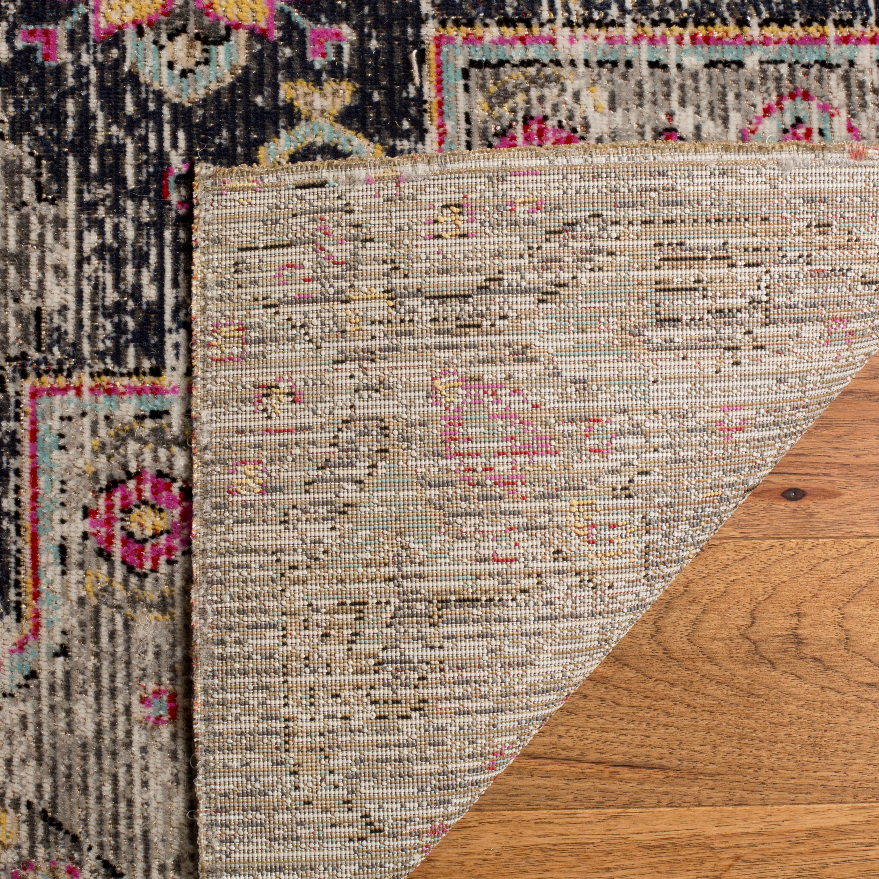 Montage MTG365 Power Loomed Indoor/Outdoor Area Rug - Black/Multi - 5'1"x7'6" - Safavieh