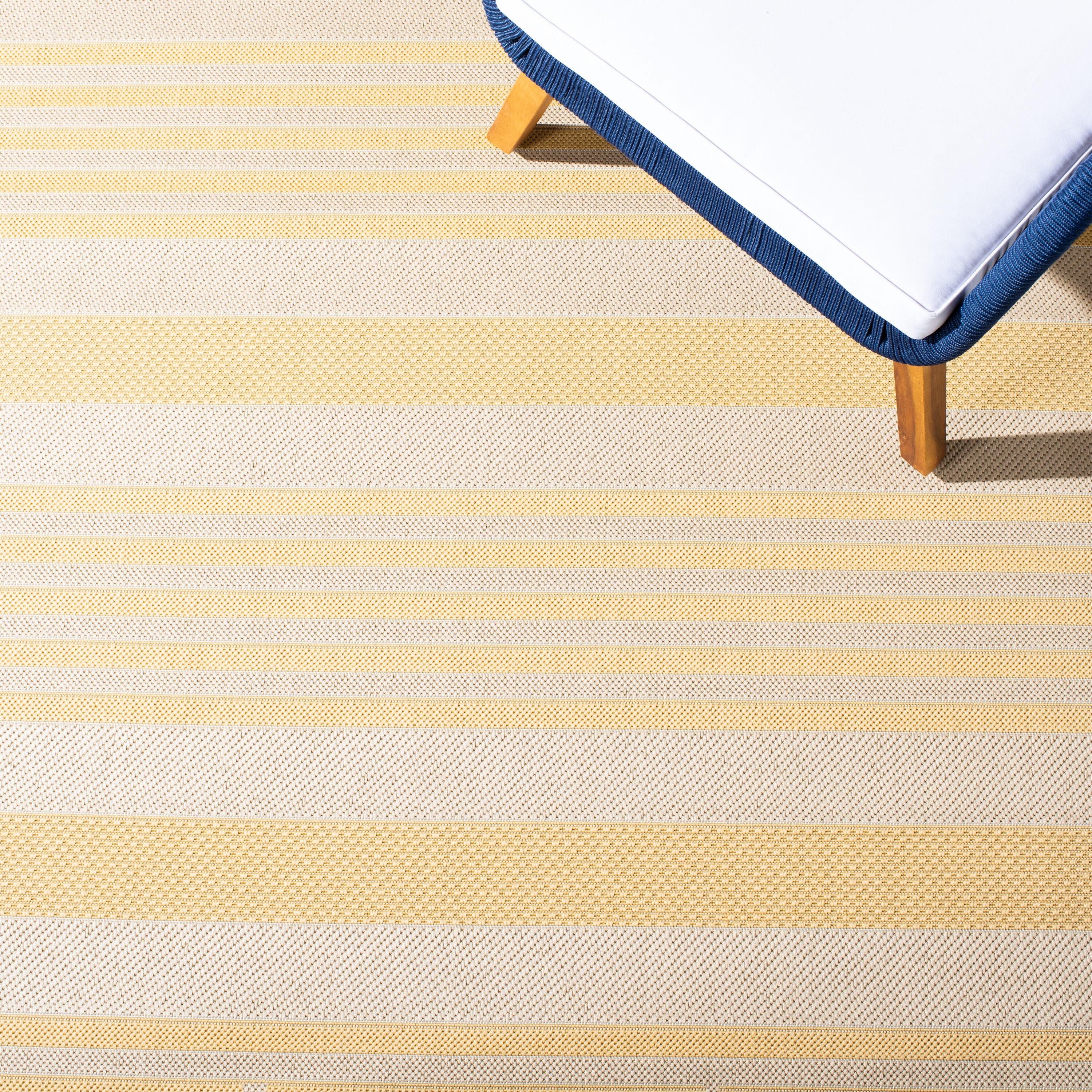 Courtyard CY6062 Power Loomed Indoor and Outdoor Indoor and Outdoor Area Rug - Gold/Beige - 6' round - Safavieh.