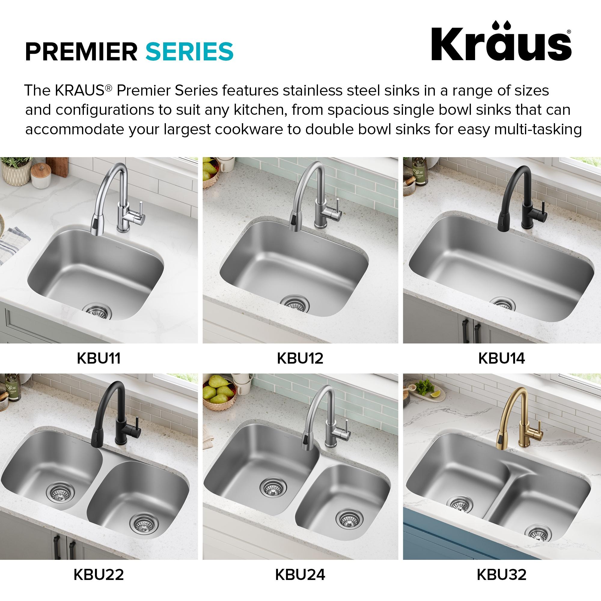 KRAUS Premier Undermount Single Bowl 18-Gauge Stainless Steel Kitchen Sink