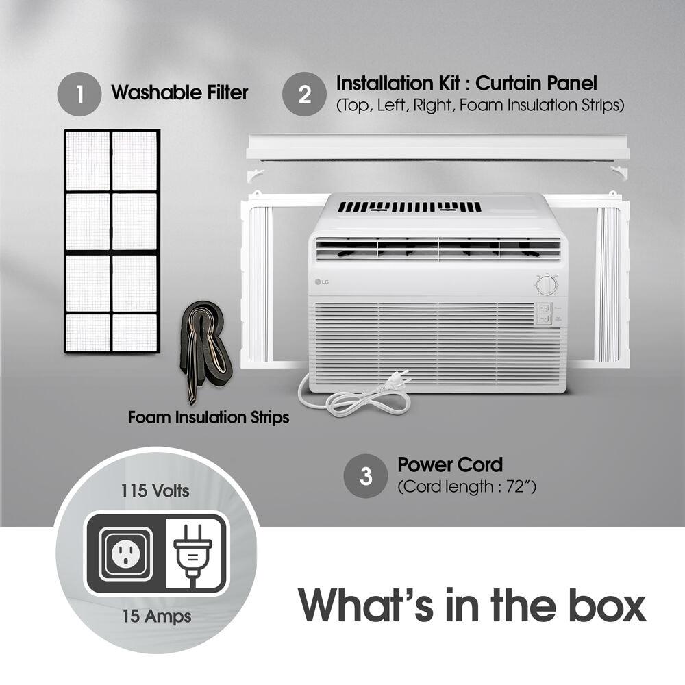 LG 5000 BTU Window Air Conditioner for up to 150 Sq. Ft. with 2 Cooling and Fan Speeds in White