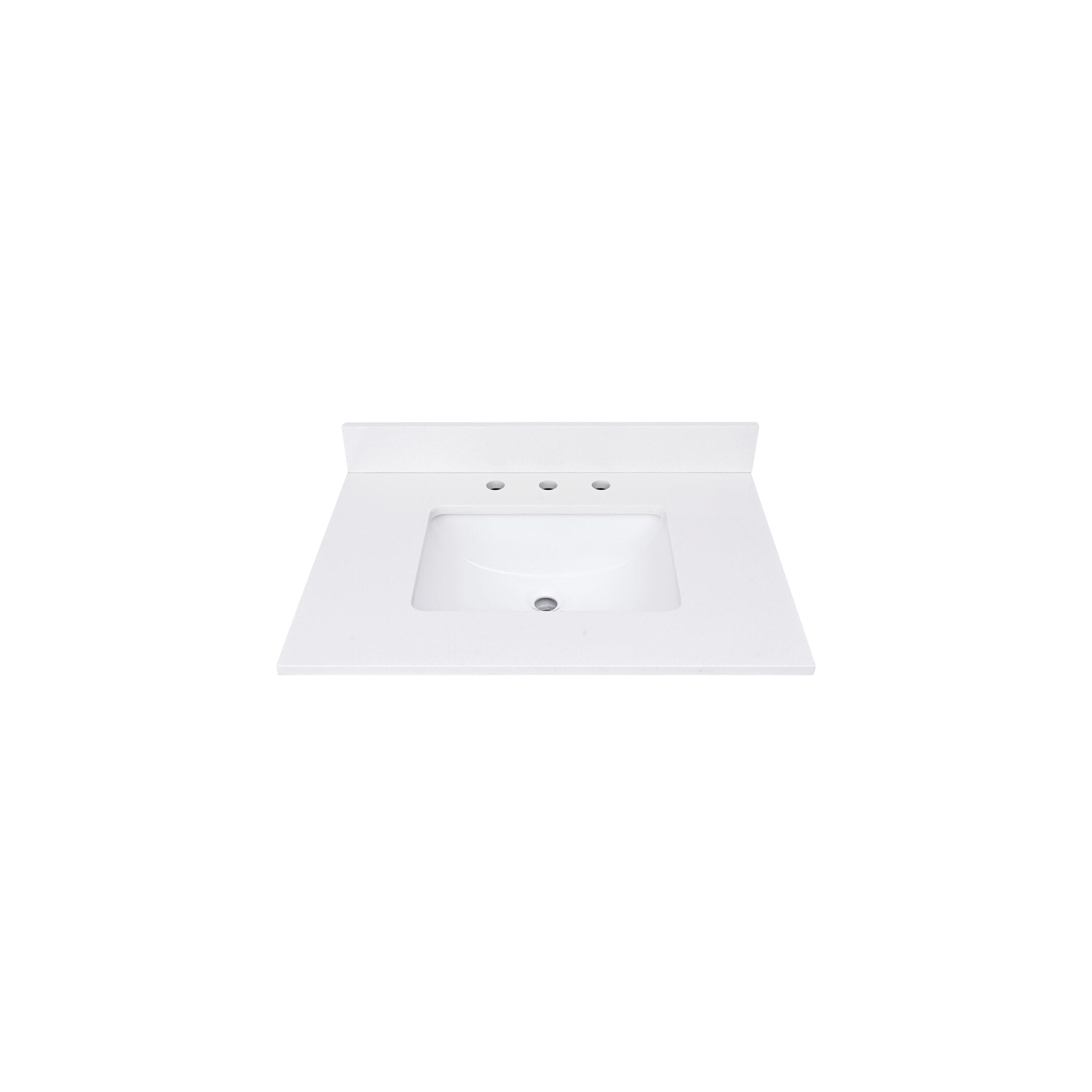 31'' Quartz Single Bathroom Vanity Top with Sink