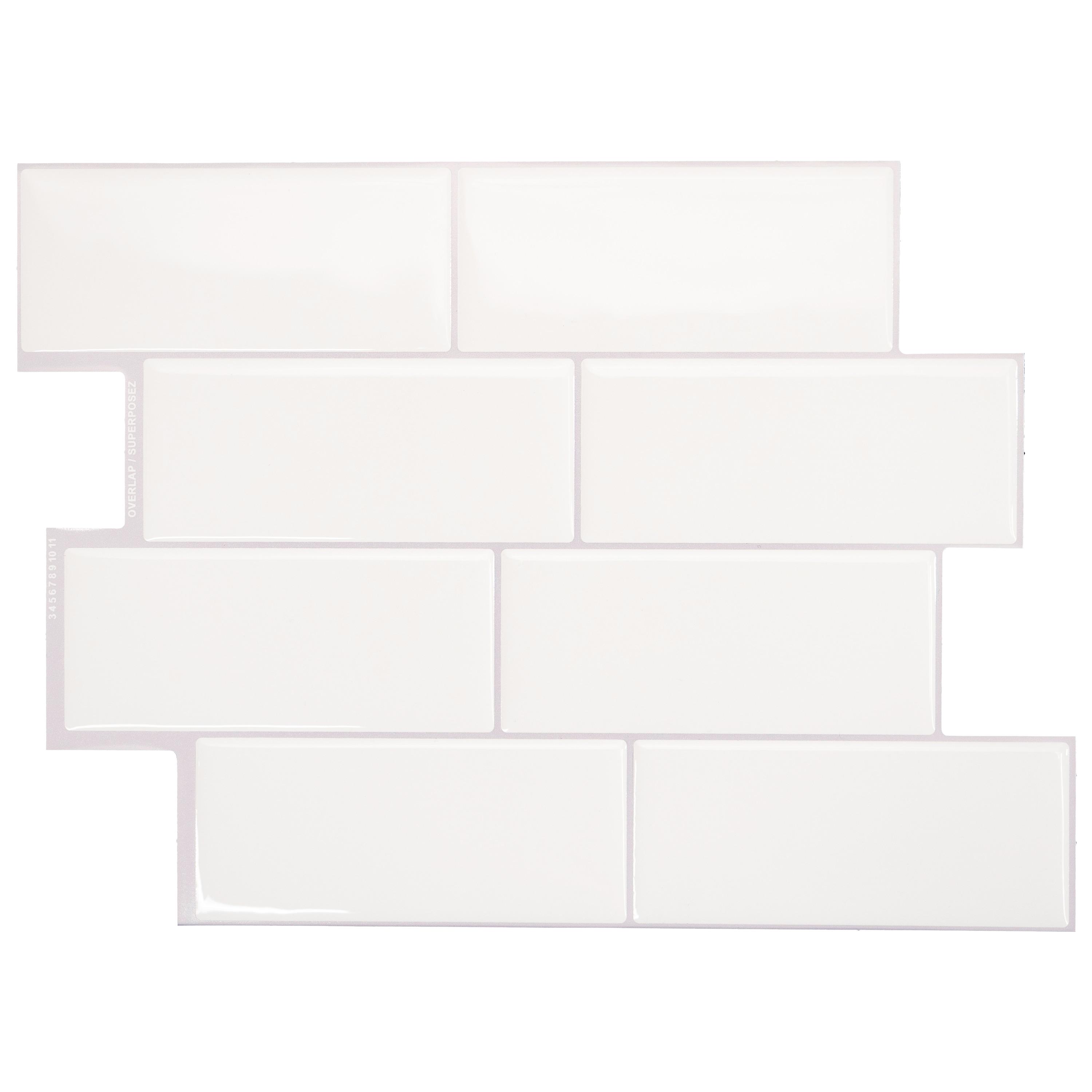Peel and Stick Gel Backsplash Tile Metro 12'' x 8'' (Set of 4)