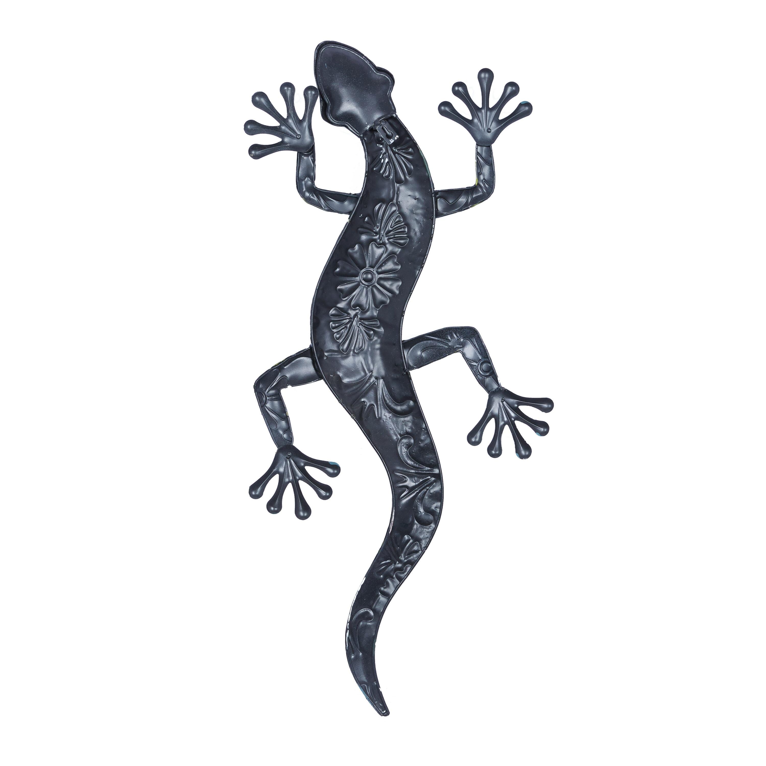 DecMode Multi Colored Metal Indoor Outdoor Lizard Wall Decor