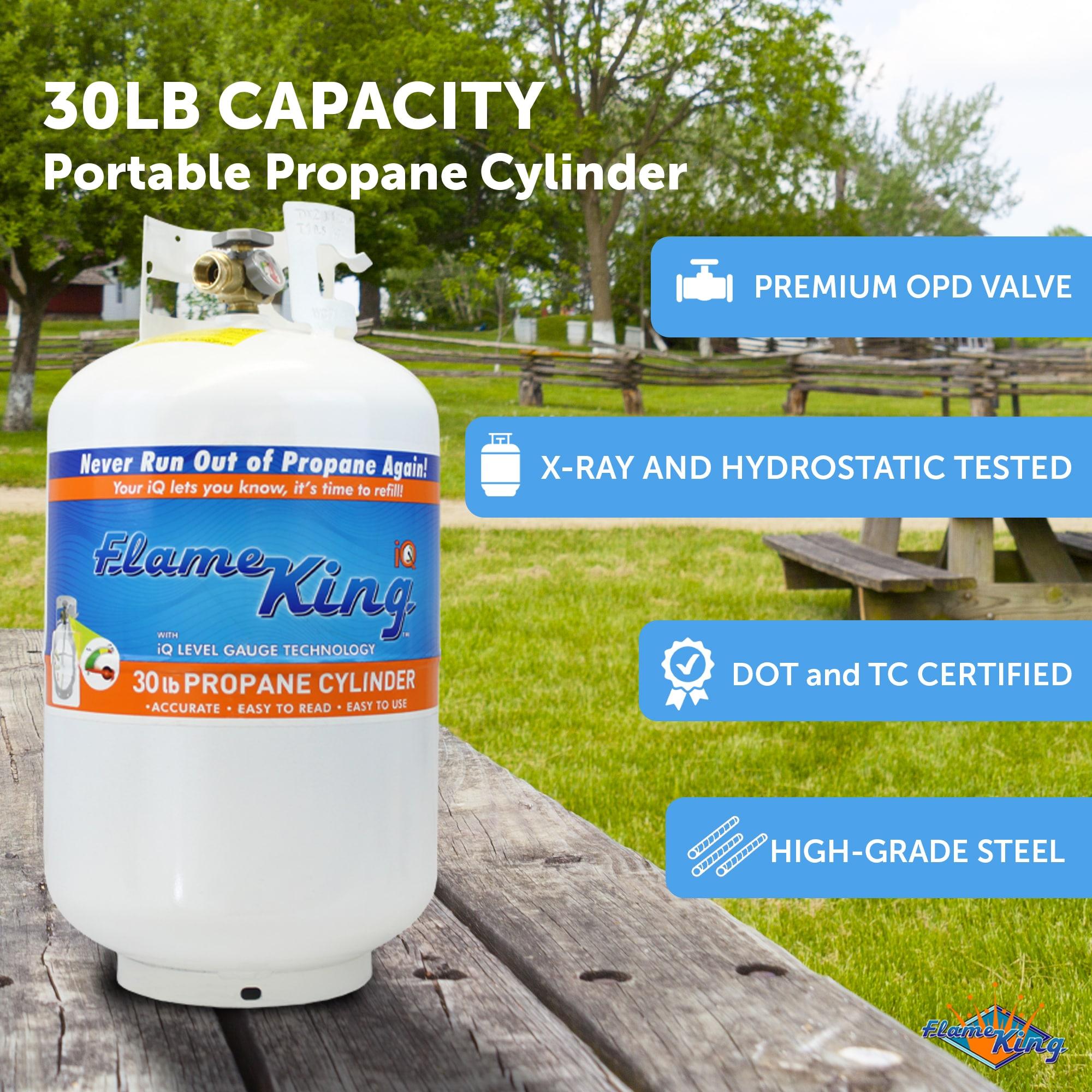 Flame King Flame King 30LB Empty Steel Propane Tank LP Cylinder, OPD Valve & Built-in Gauge for Grills & BBQs