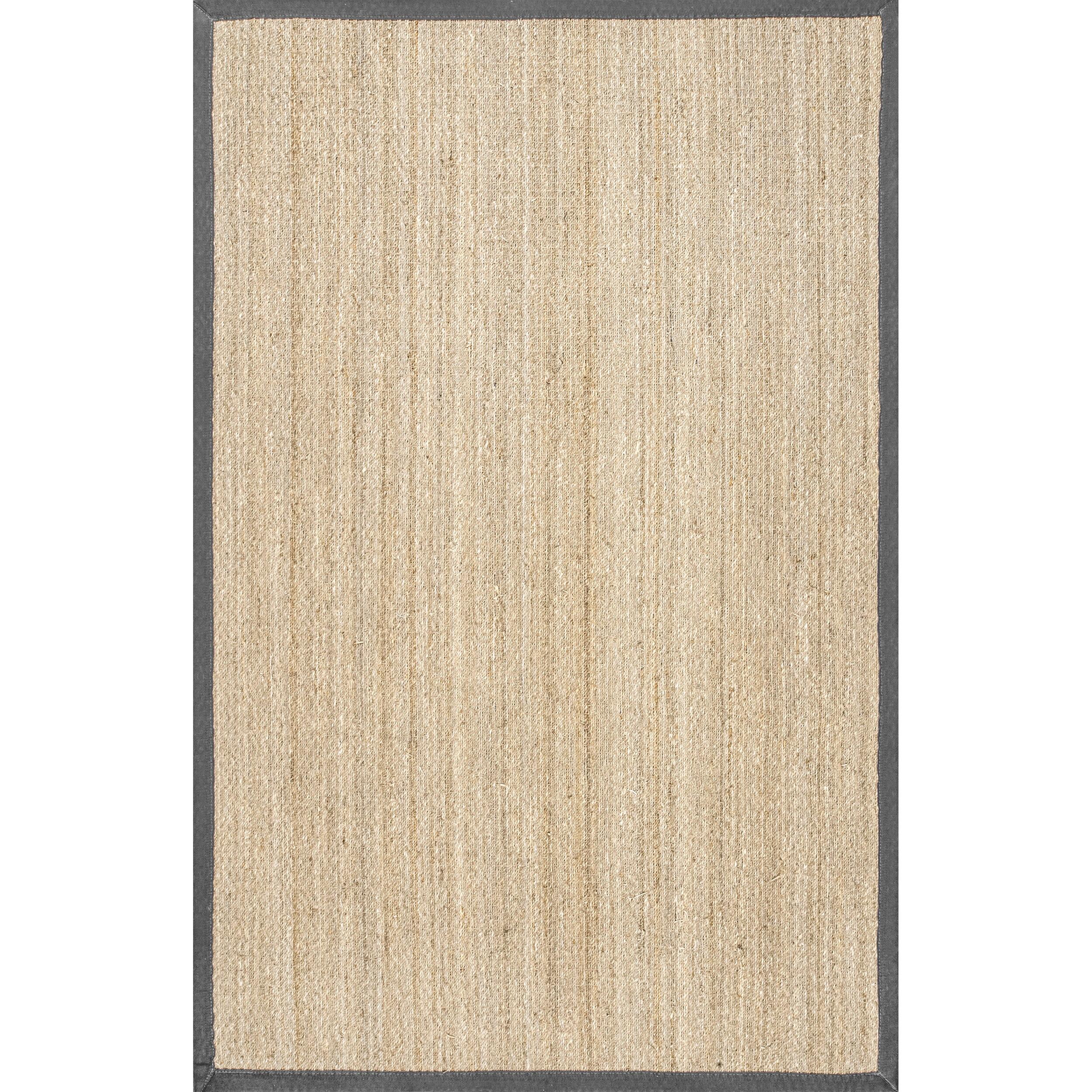 nuLOOM Elijah Seagrass Natural Area Rug, 9' x 12', Dark Gray