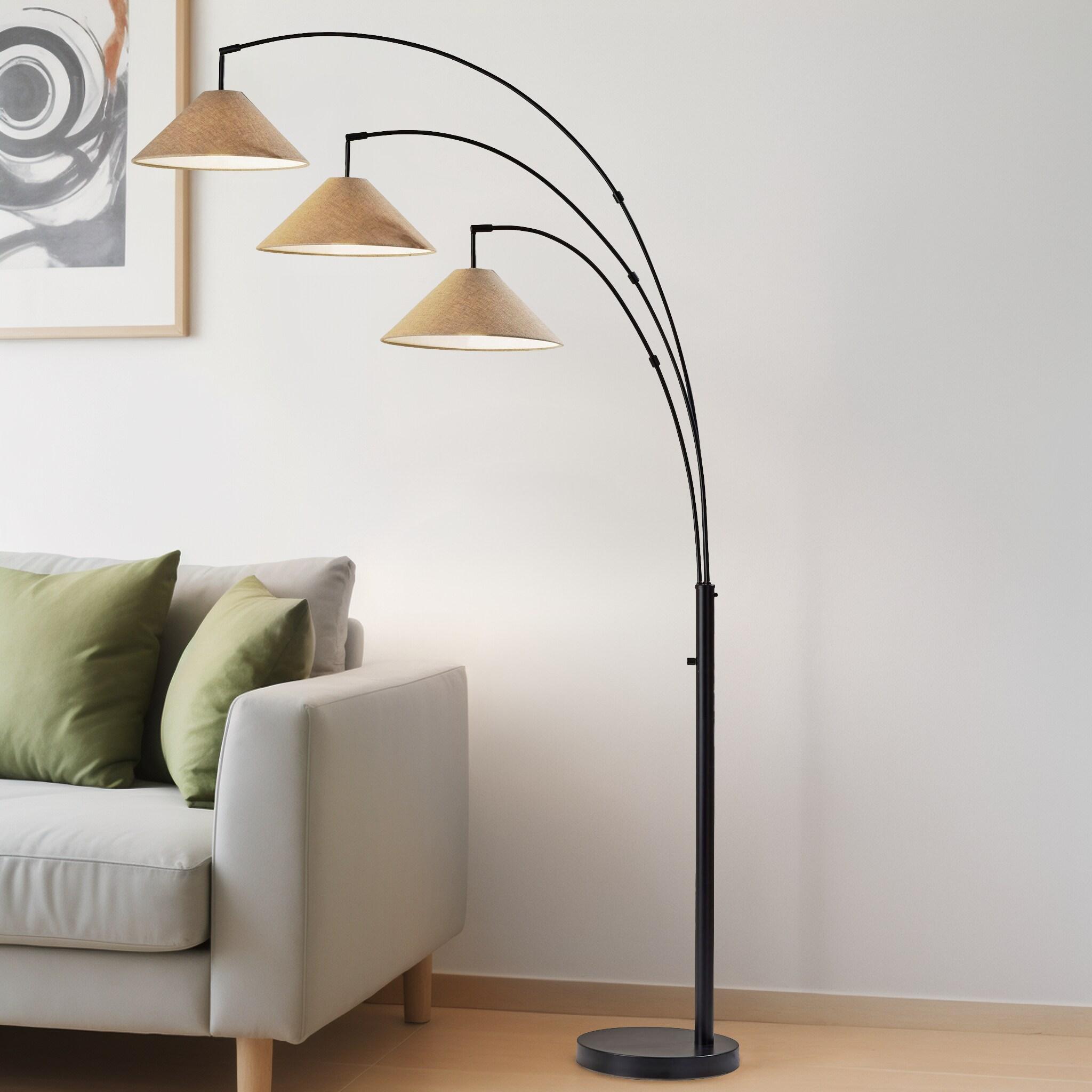 Braxton 3 Arm Arc Lamp Dark Bronze - Adesso: Adjustable Cone Shades, ETL Listed, 86" Tall