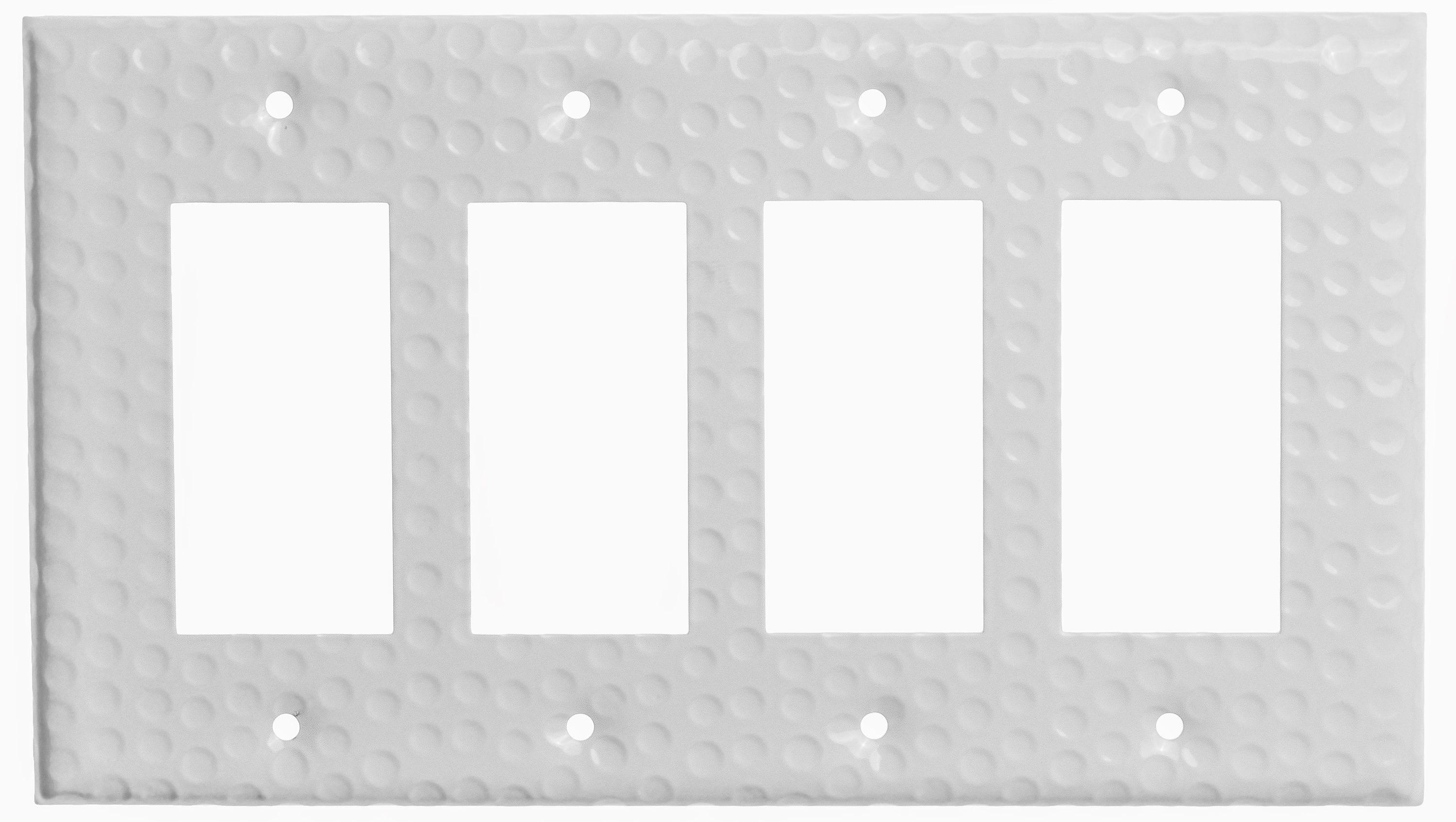 Monarch Abode Hand Hammered 4-Gang Rocker Light Switch Standard Wall Plate