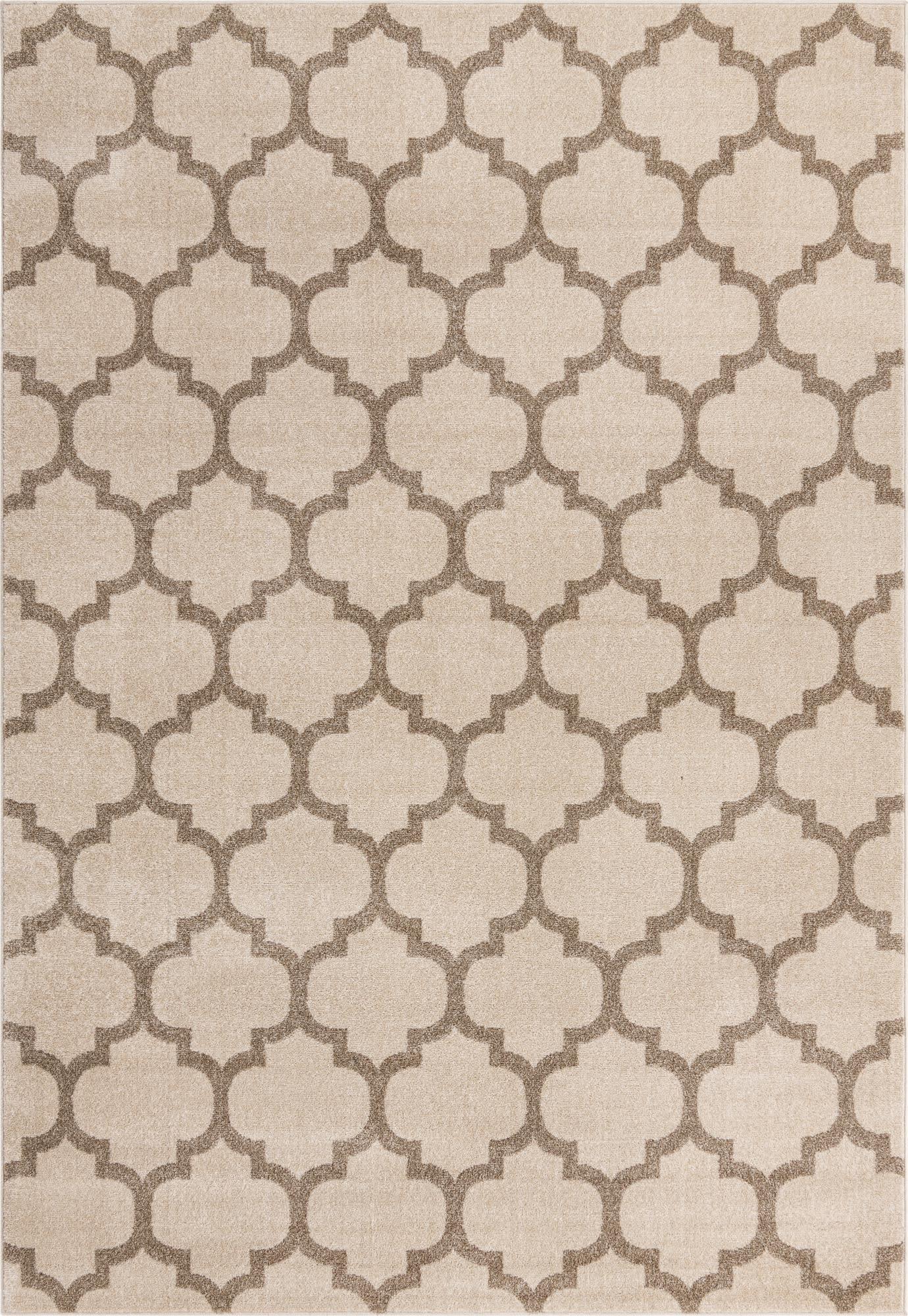 Unique Loom 7' 1 x 10' 0 Trellis Philadelphia Beige and Light Brown Area Rug