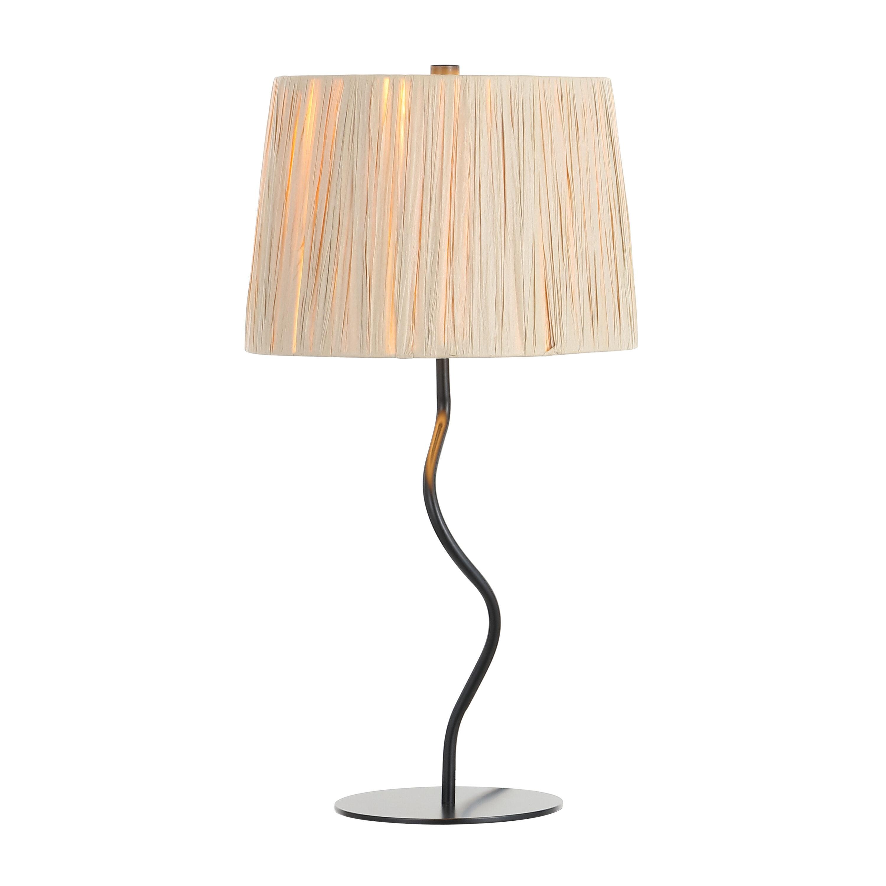 Ziggi Table Lamp - 24.25 Inch Height - TBL4546 - Black/Natural - Safavieh