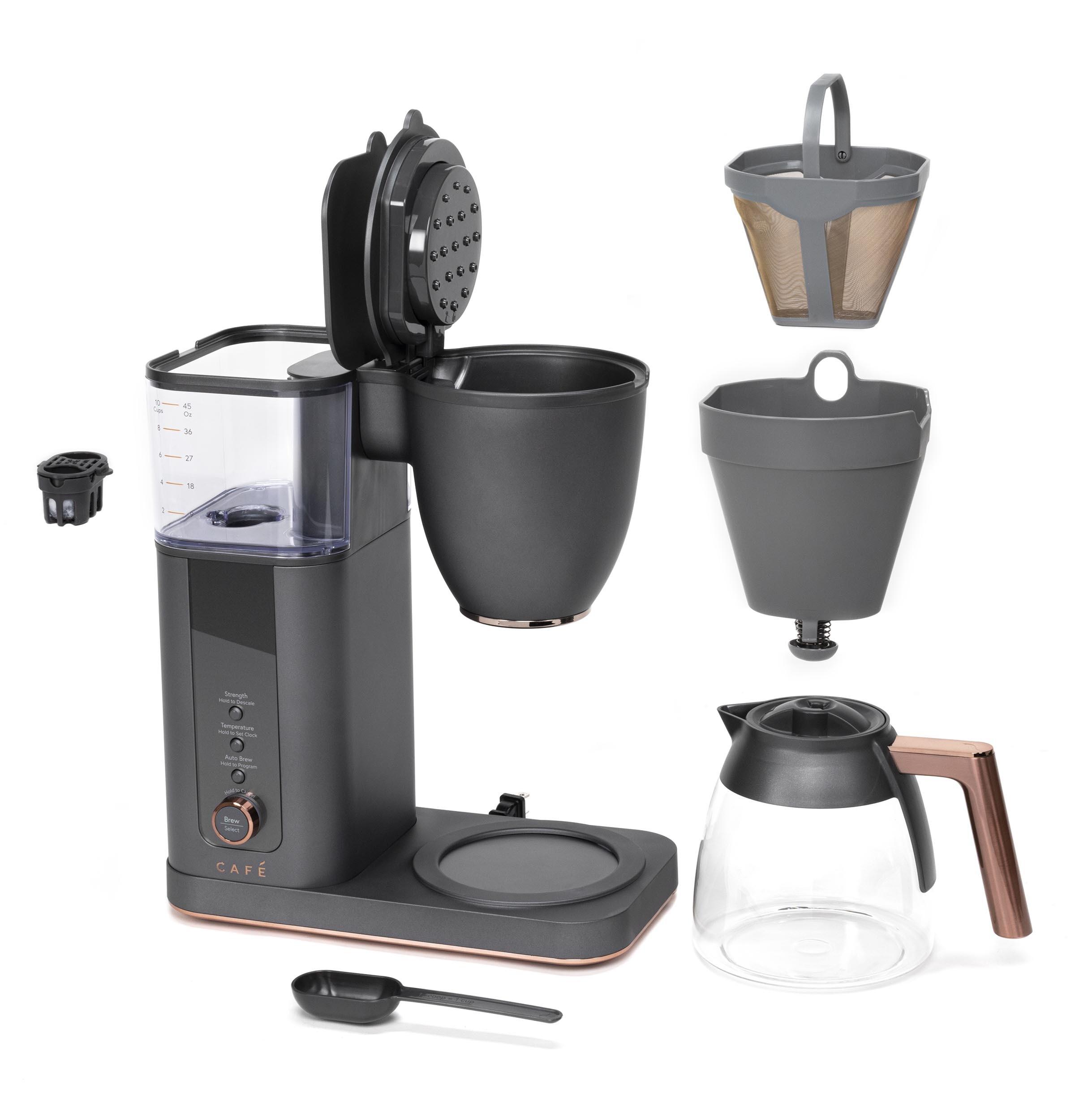 Café ™ Matte Black 10-Cup Drip Coffee Maker with Glass Carafe