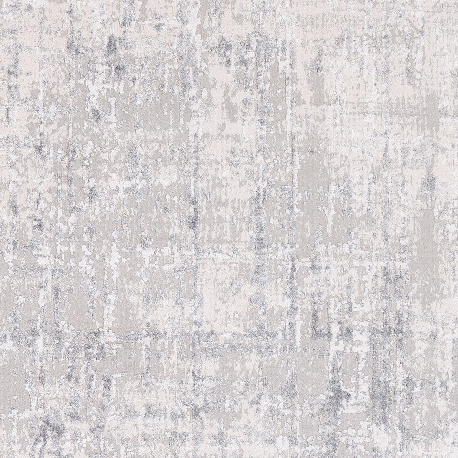 Reversible Rectangular 5' x 7' Gray and White Wool-Blend Rug