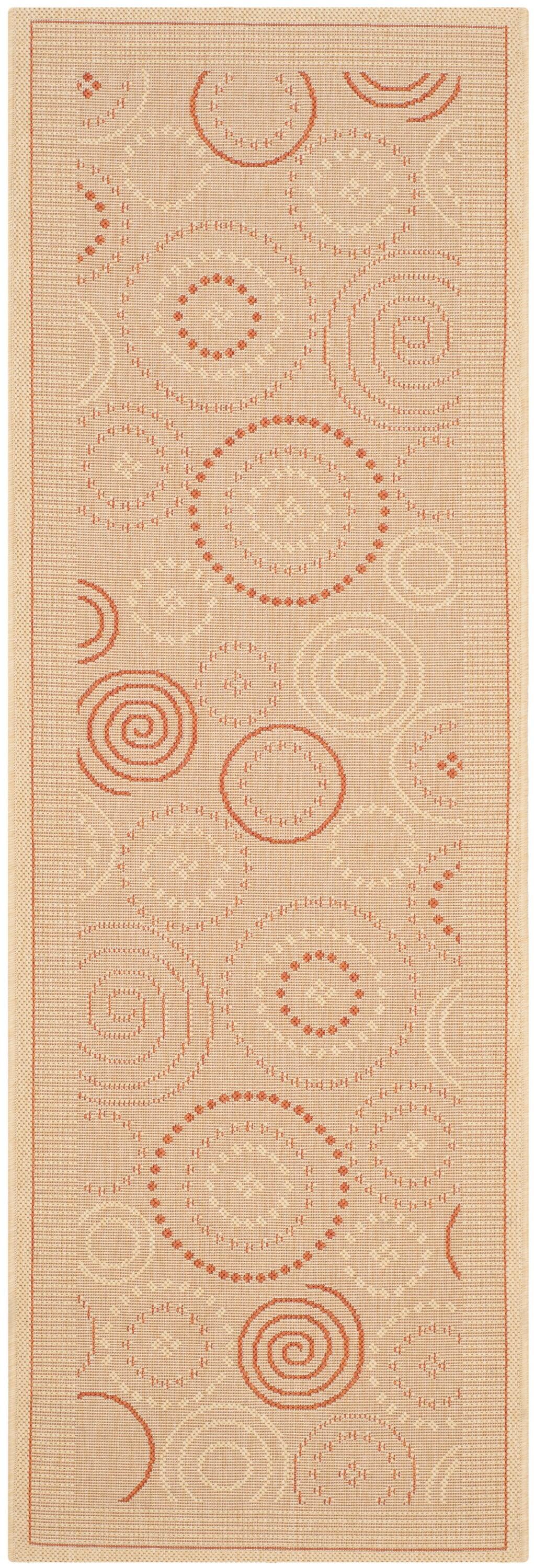 Courtyard CY1906 Power Loomed Indoor and Outdoor Runner Rug - Natural/Terra - 2'3"x6'7" - Safavieh