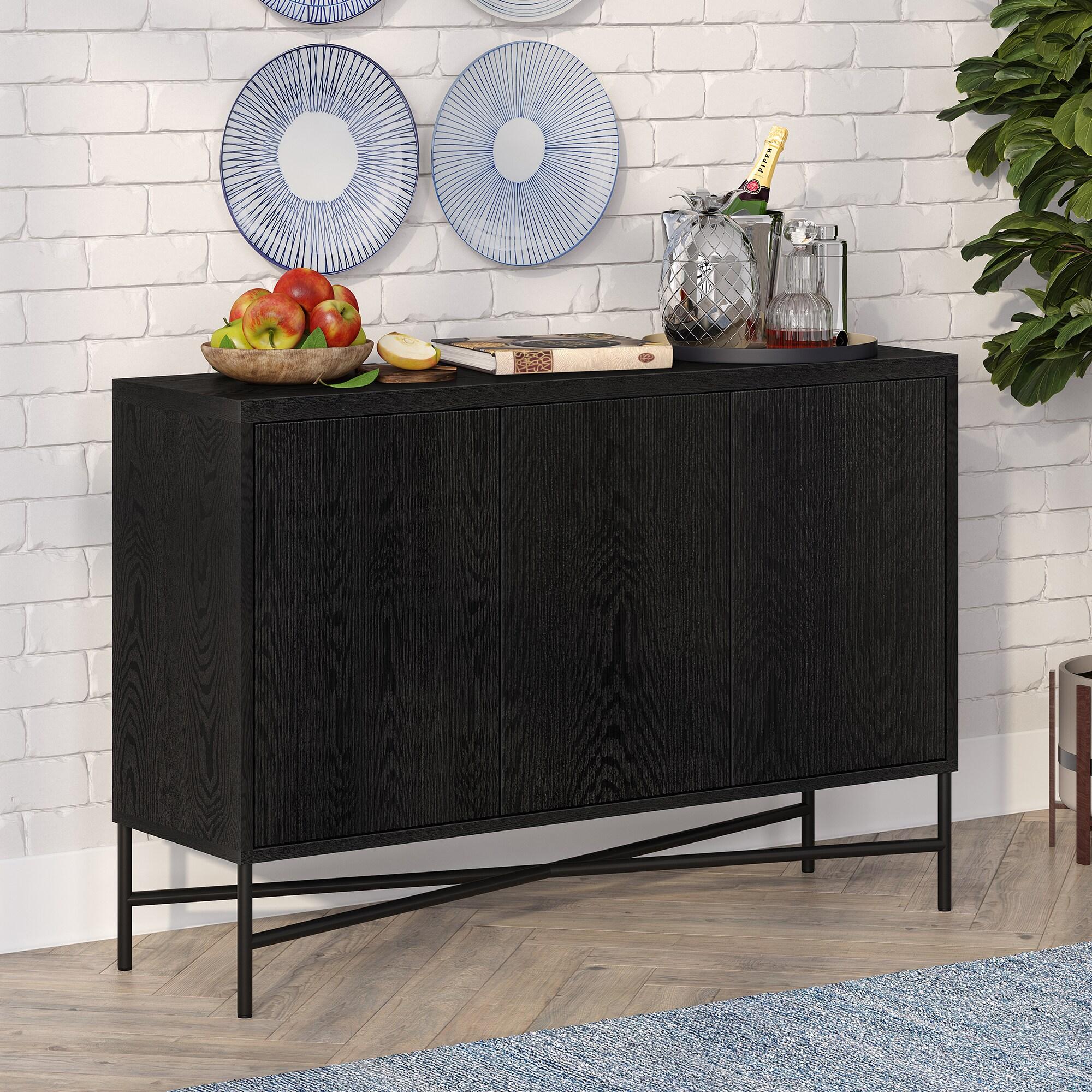 Evelyn&Zoe 48" Modern Contemporary Buffet Table Black