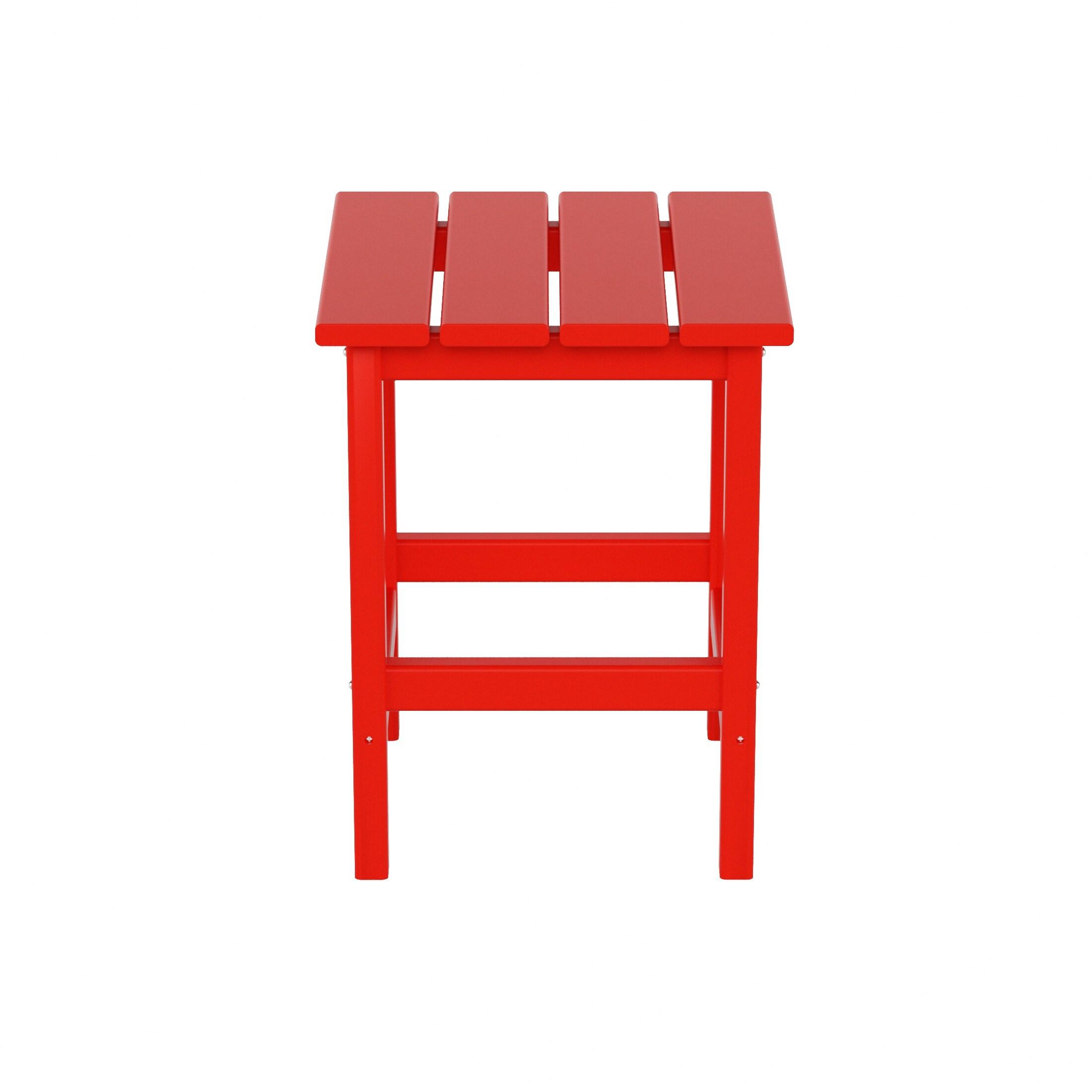Polytrends  Laguna Hdpe All Weather Outdoor Patio Coffee And Side Tables (3-Piece Set) Red