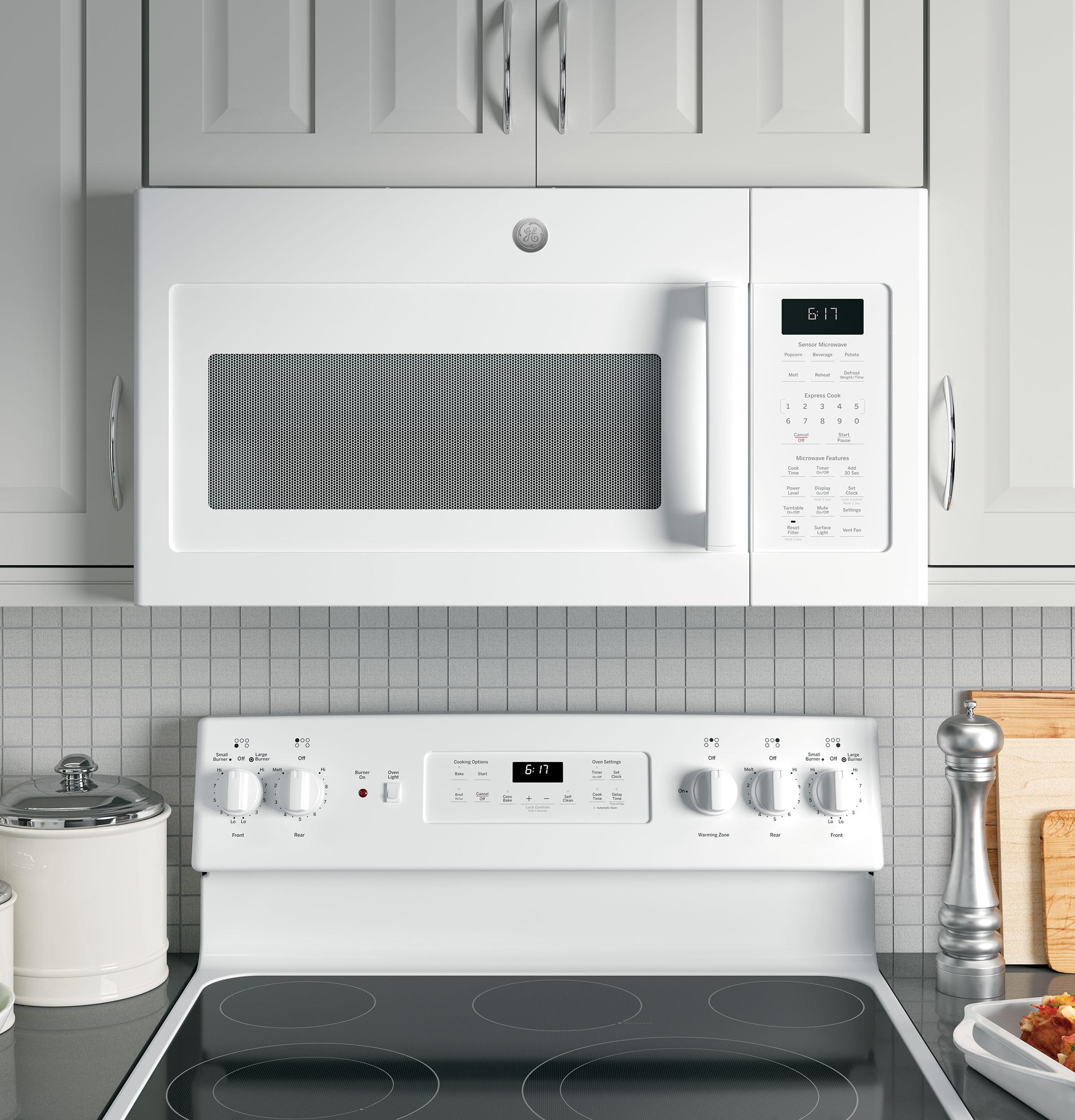 GE JVM6175DKWW 30 Over-the-Range Microwave Oven with 1.7 cu. ft. Capacity in White