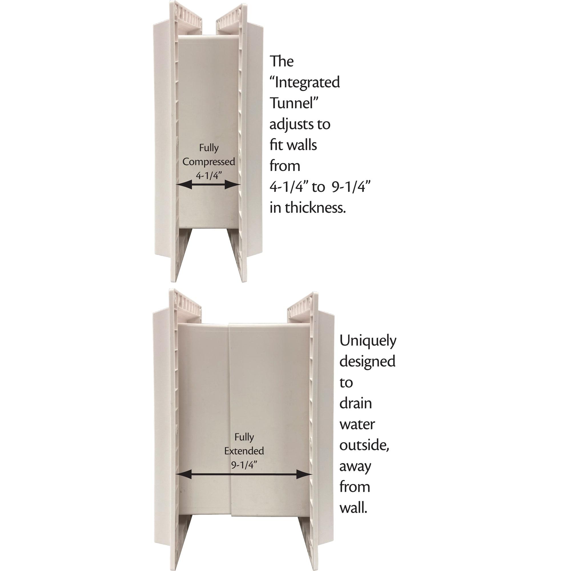 Ideal Pet Products Wall Entry Pet Door Double Flap for Walls with Built-in Telescoping Tunnel and Lock-Out Slide, Extra Large, White (WEPD2XL)