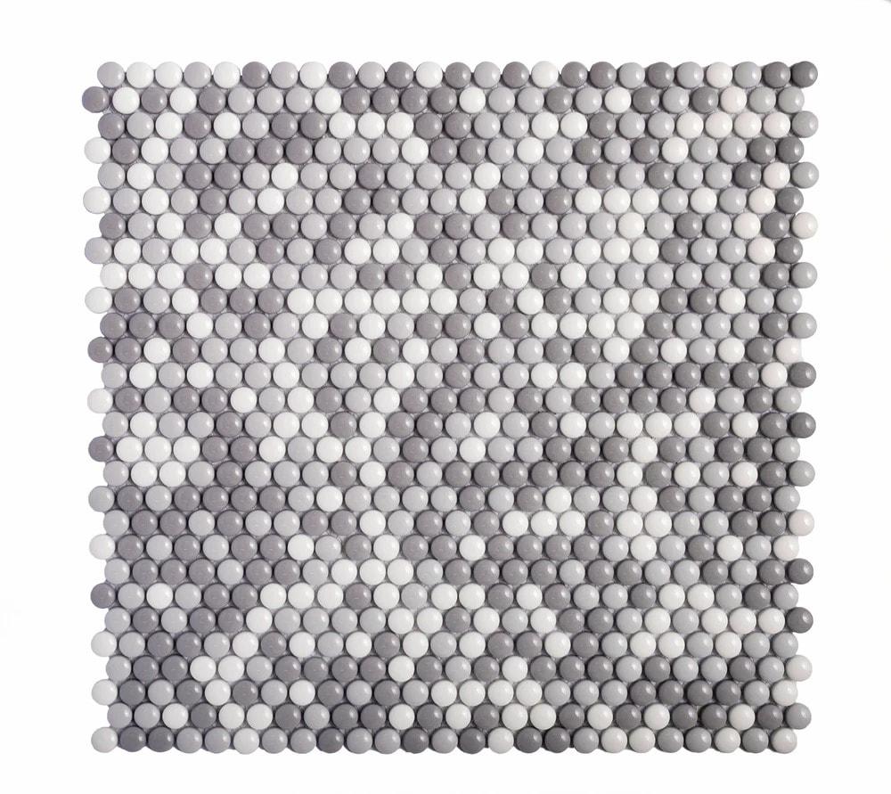 5 pack White and Gray 12.5-in X 12.8-in Recycled Glass Mosaic Floor and Wall Tile (5.56 sq ft/case)