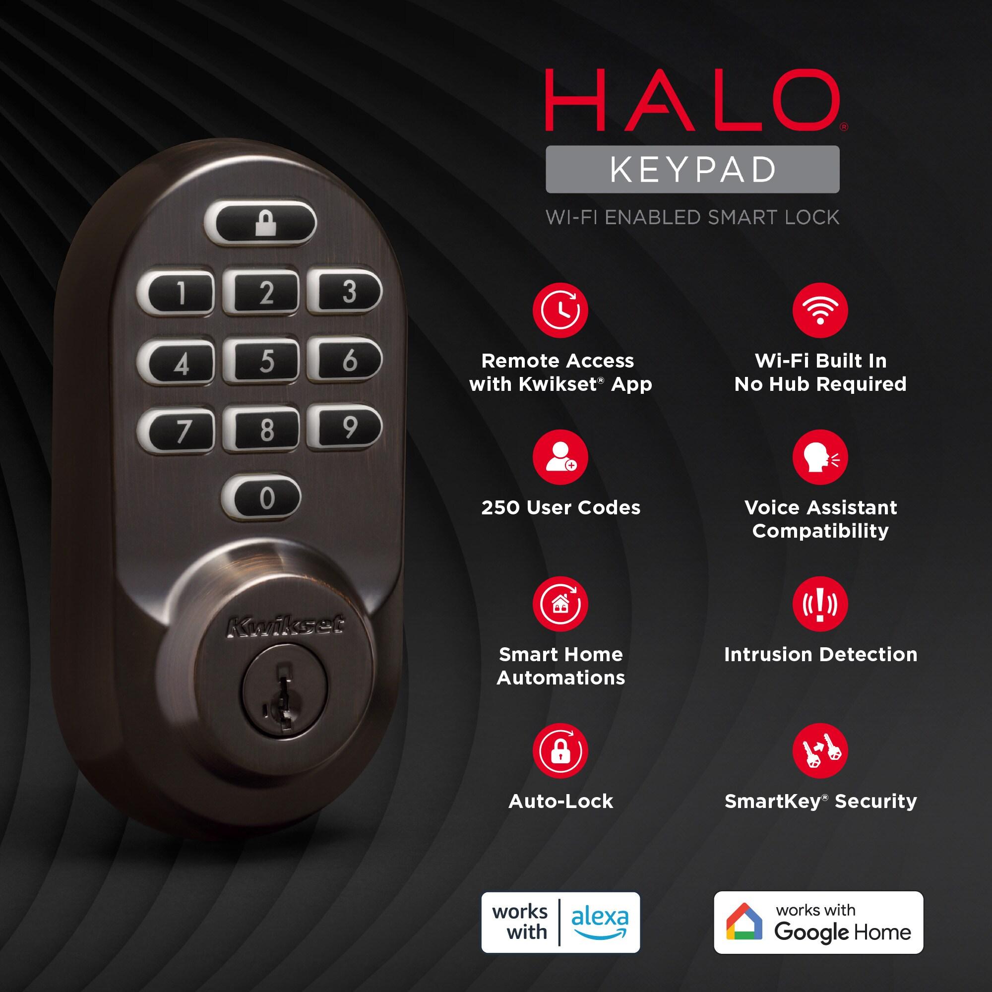 Halo Wi-Fi Smart Lock Keypad Single Cylinder Deadbolt with Smartkey Security