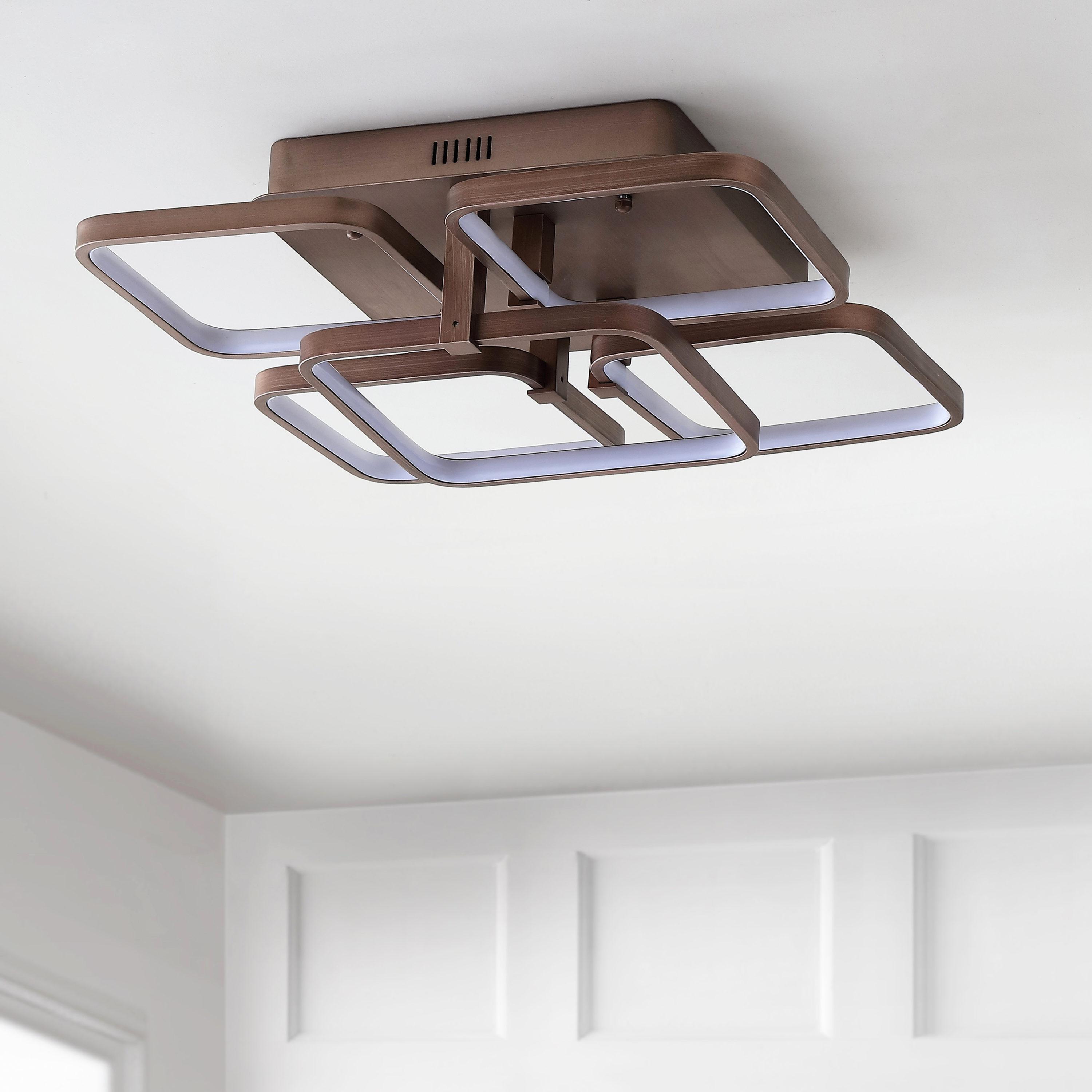 Sebastian 17.5" Integrated LED Metal Flush Mount Ceiling Light, Coffee