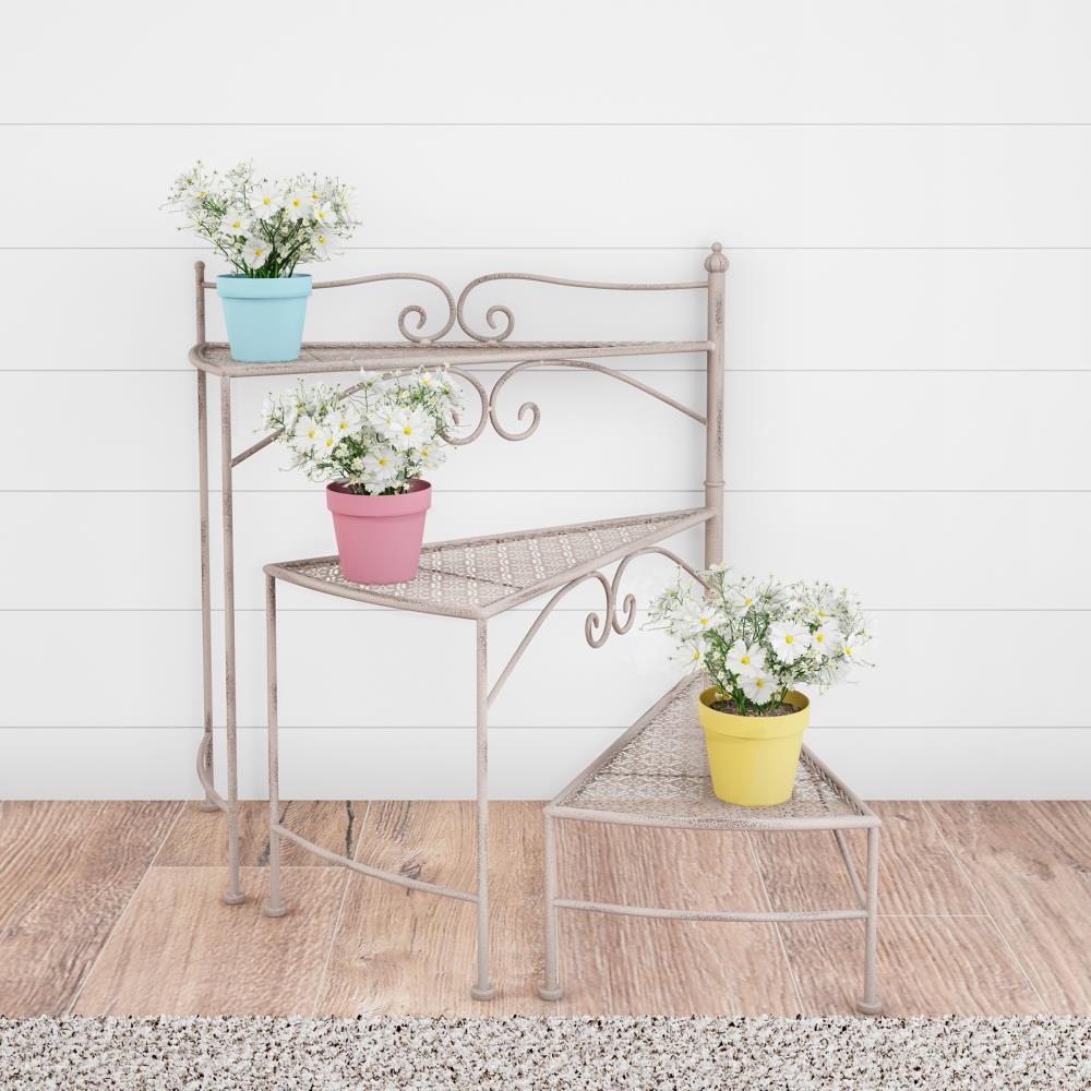 Nature Spring 3-Tier Nesting Plant Stand, White