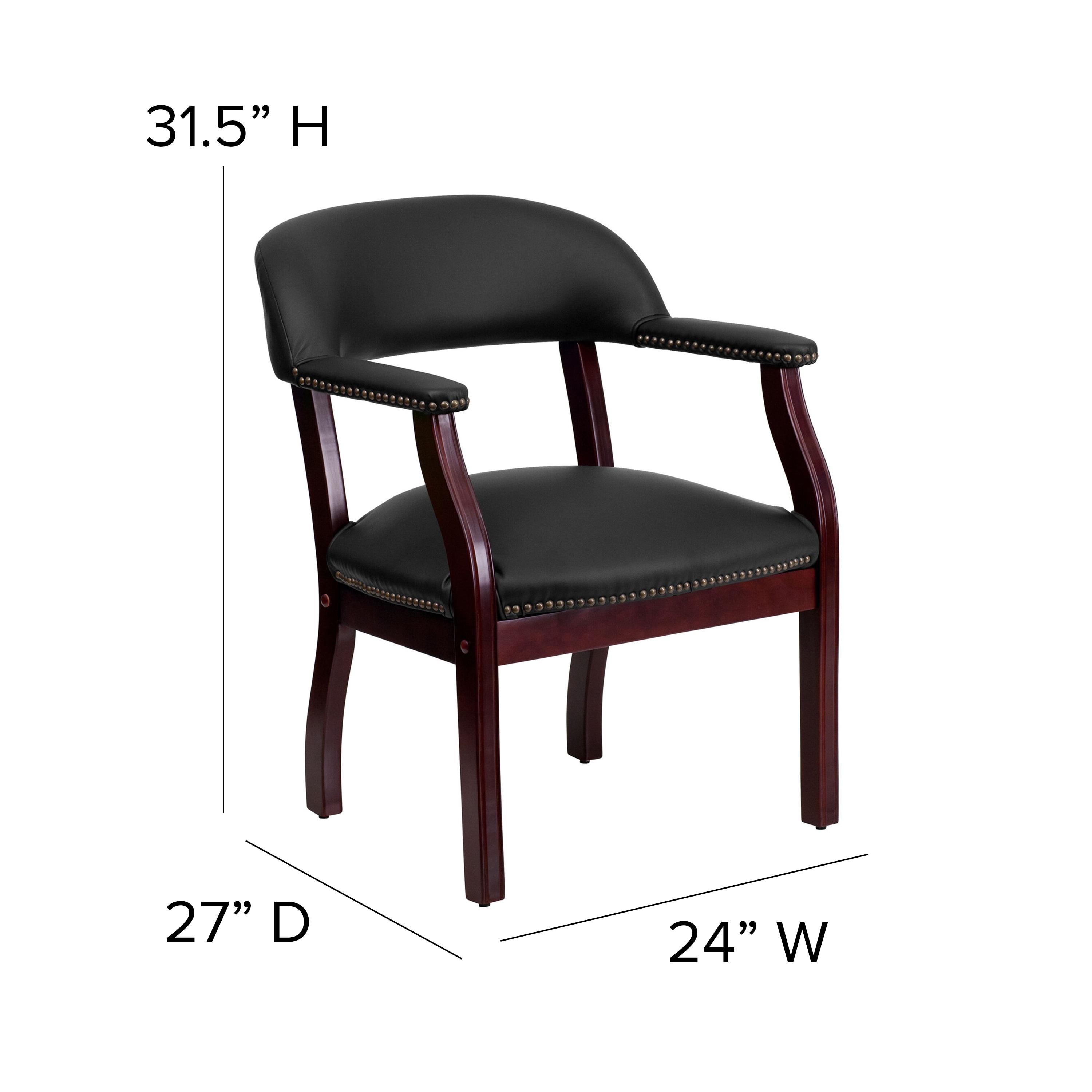 Flash Furniture Black LeatherSoft Conference Chair with Accent Nail Trim