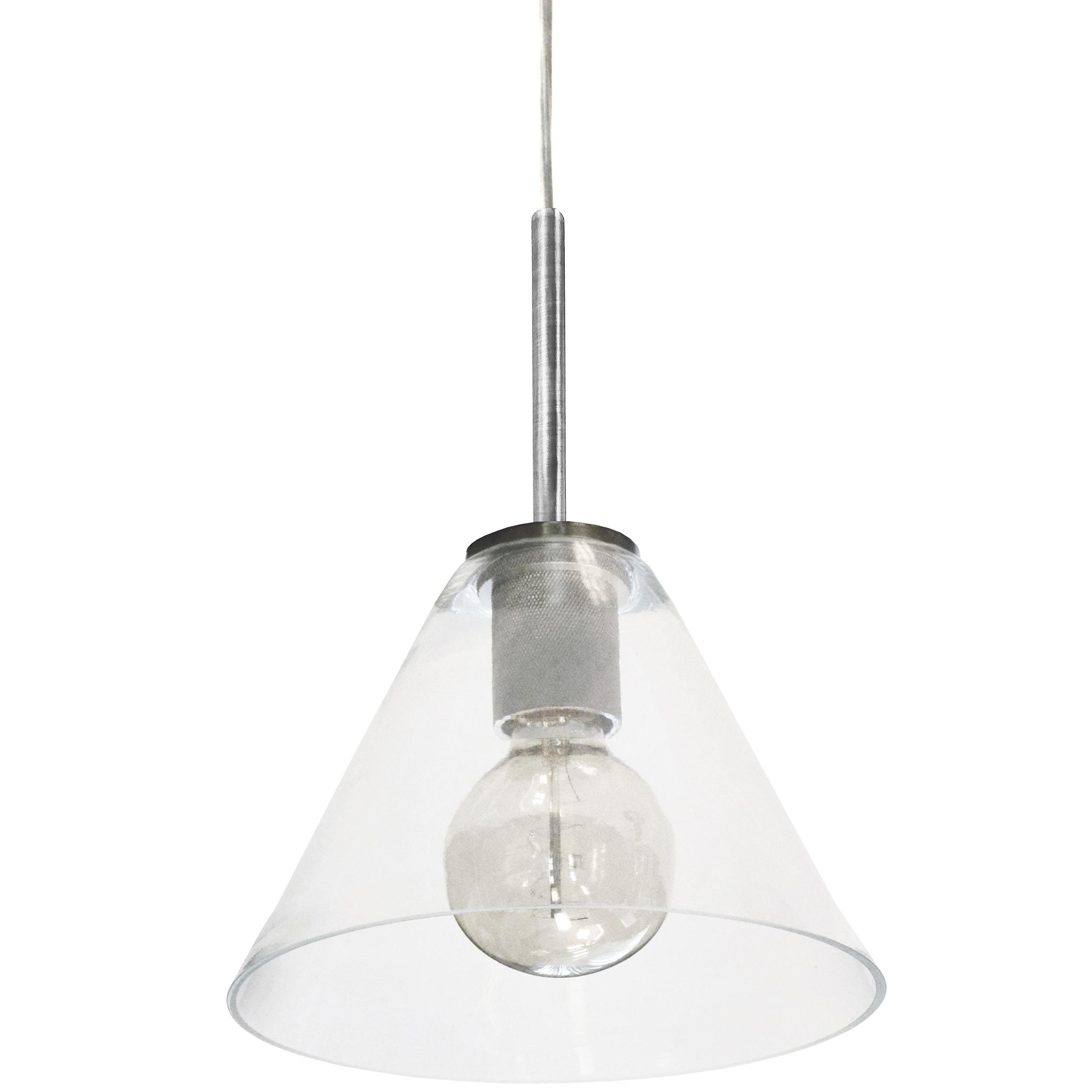 Dainolite - Roswell - 1 Light Pendant with Clear Glass-Satin Chrome Finish