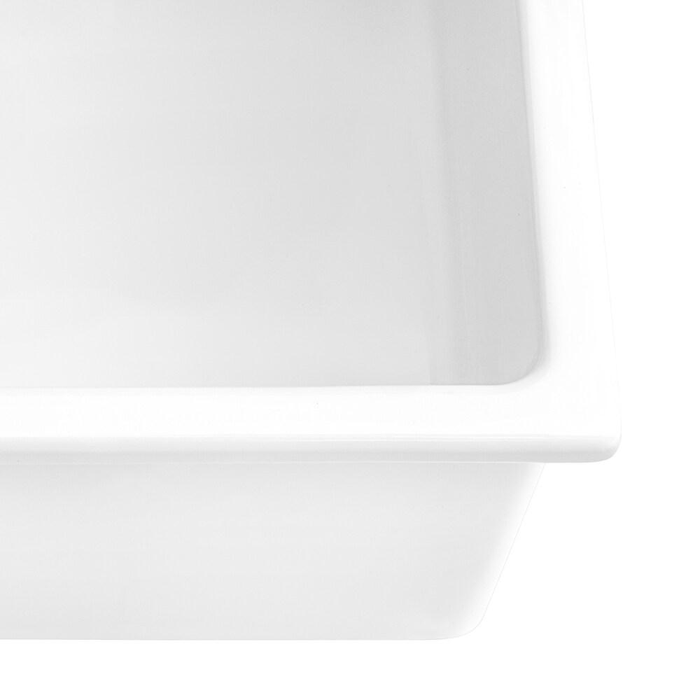 Ruvati 24-inch Fireclay Undermount / Drop-in Topmount Kitchen Sink Single Bowl - White