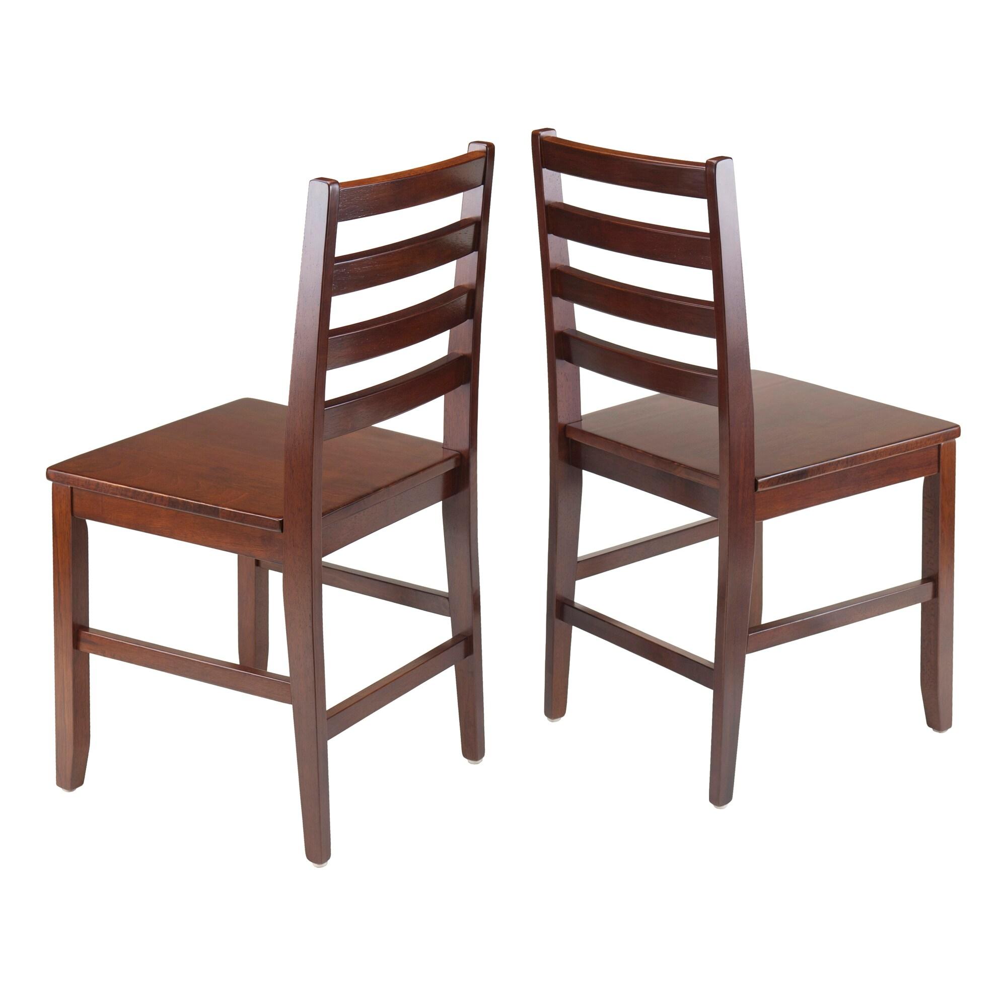 Winsome Wood Hamilton Ladder- Back Dining Chairs, 2-Pc Set, Walnut Finish