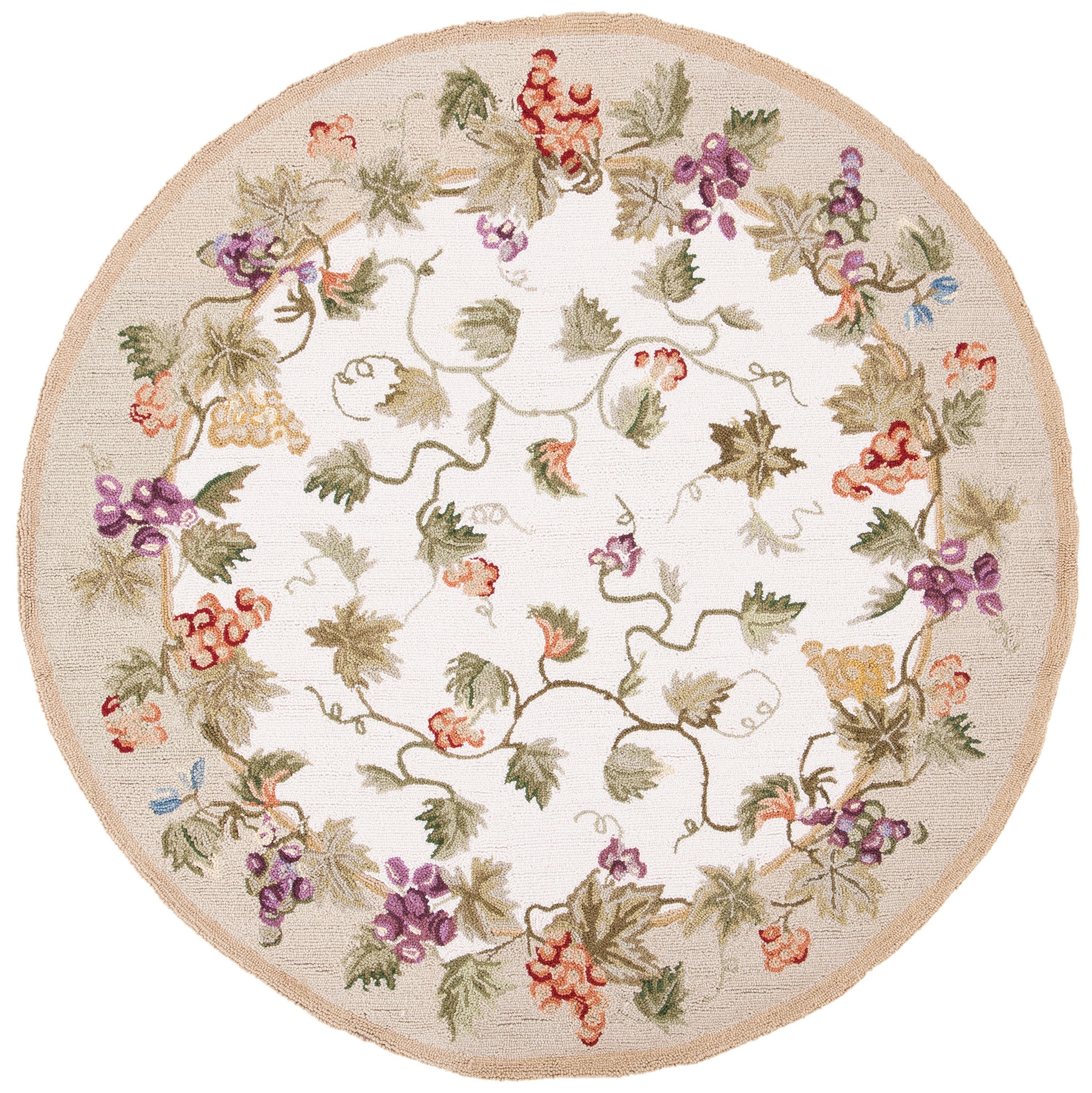 Chelsea HK116 Handmade Area Rug - 8' Round - Ivory - Safavieh