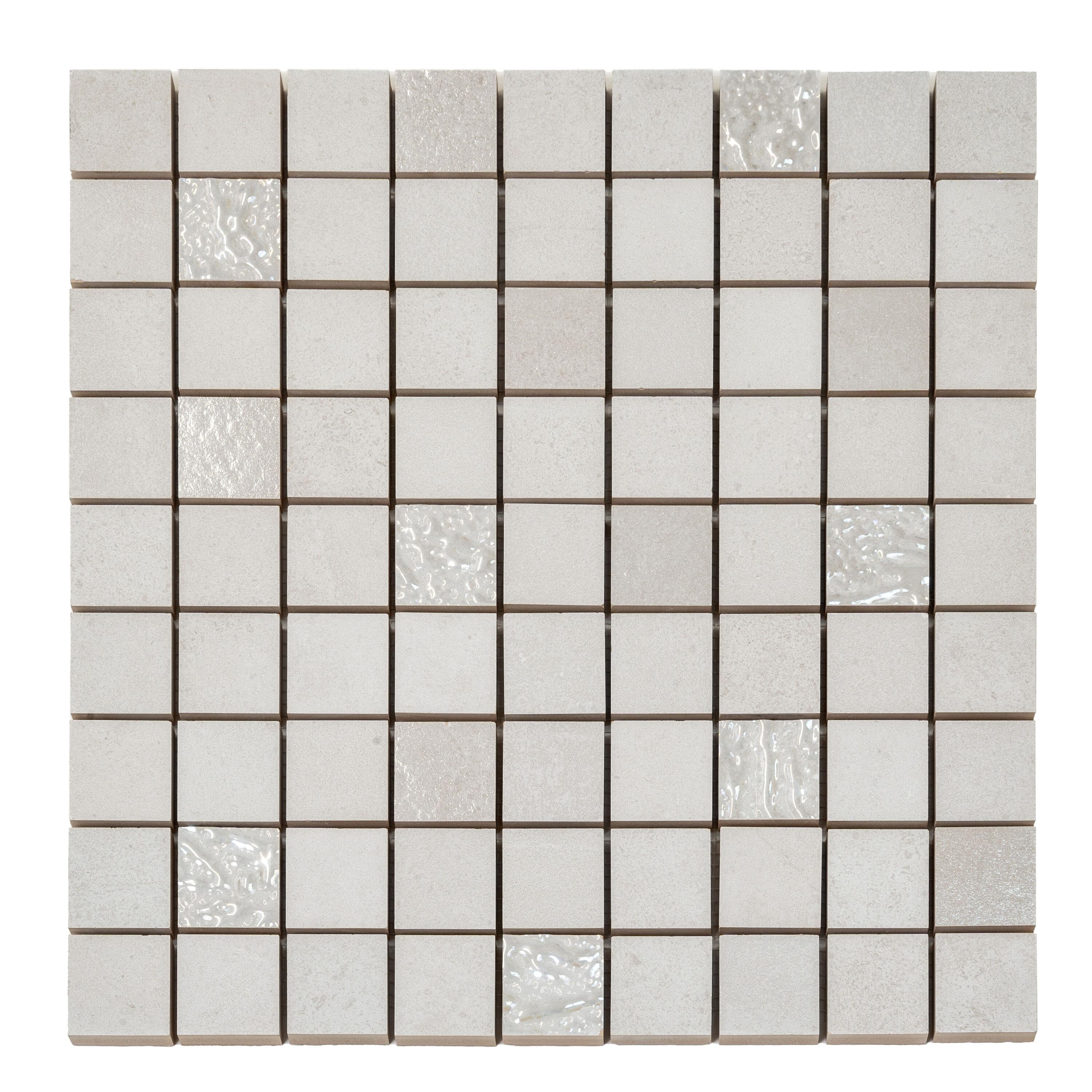 Apollo Tile  10 pack 12.4-in W x 12.4-in L Matte Ceramic Mosaic Wall and Floor Tile (10.68 Sq ft/case)