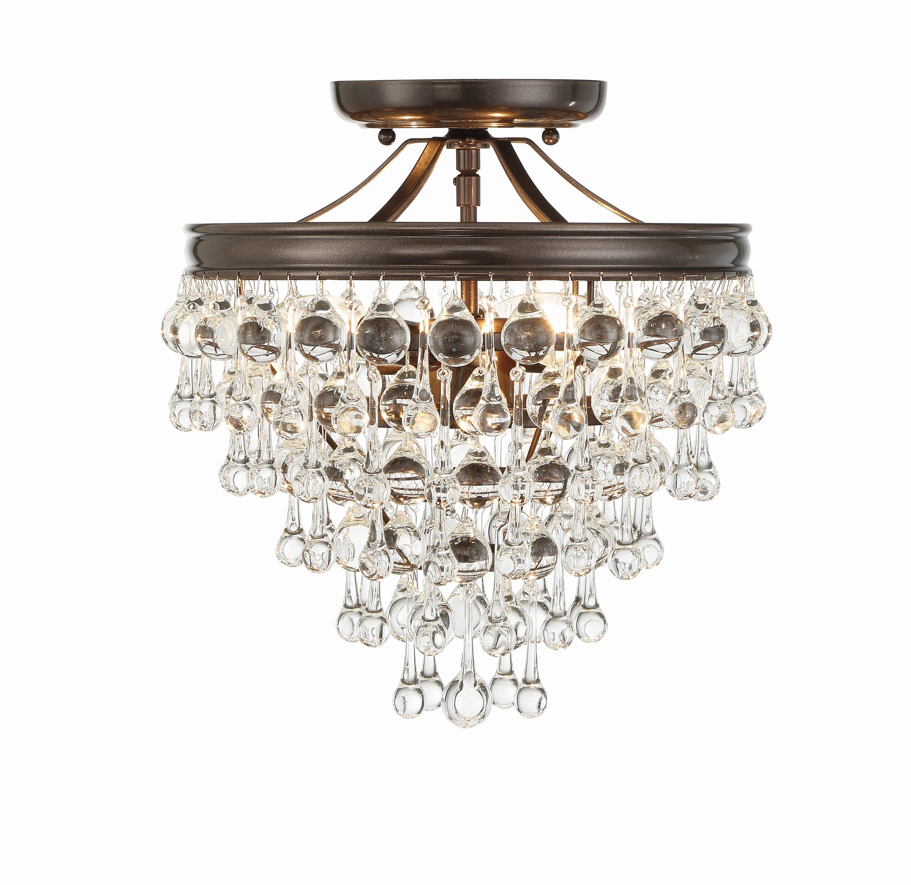 Crystorama Lighting Calypso 3 - Light Semi-Flush Mount in  Vibrant Bronze