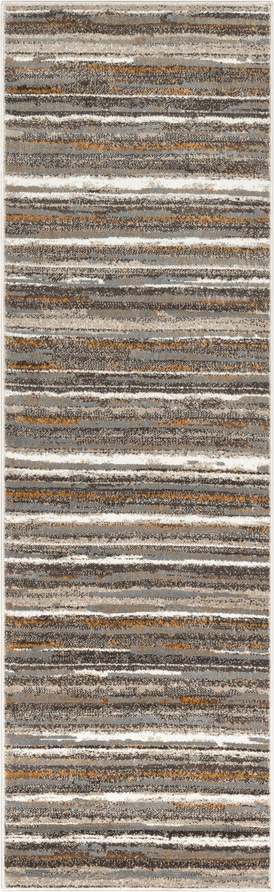 Wade Logan® Chimene Makai Modern Abstract Striped Gray Rug