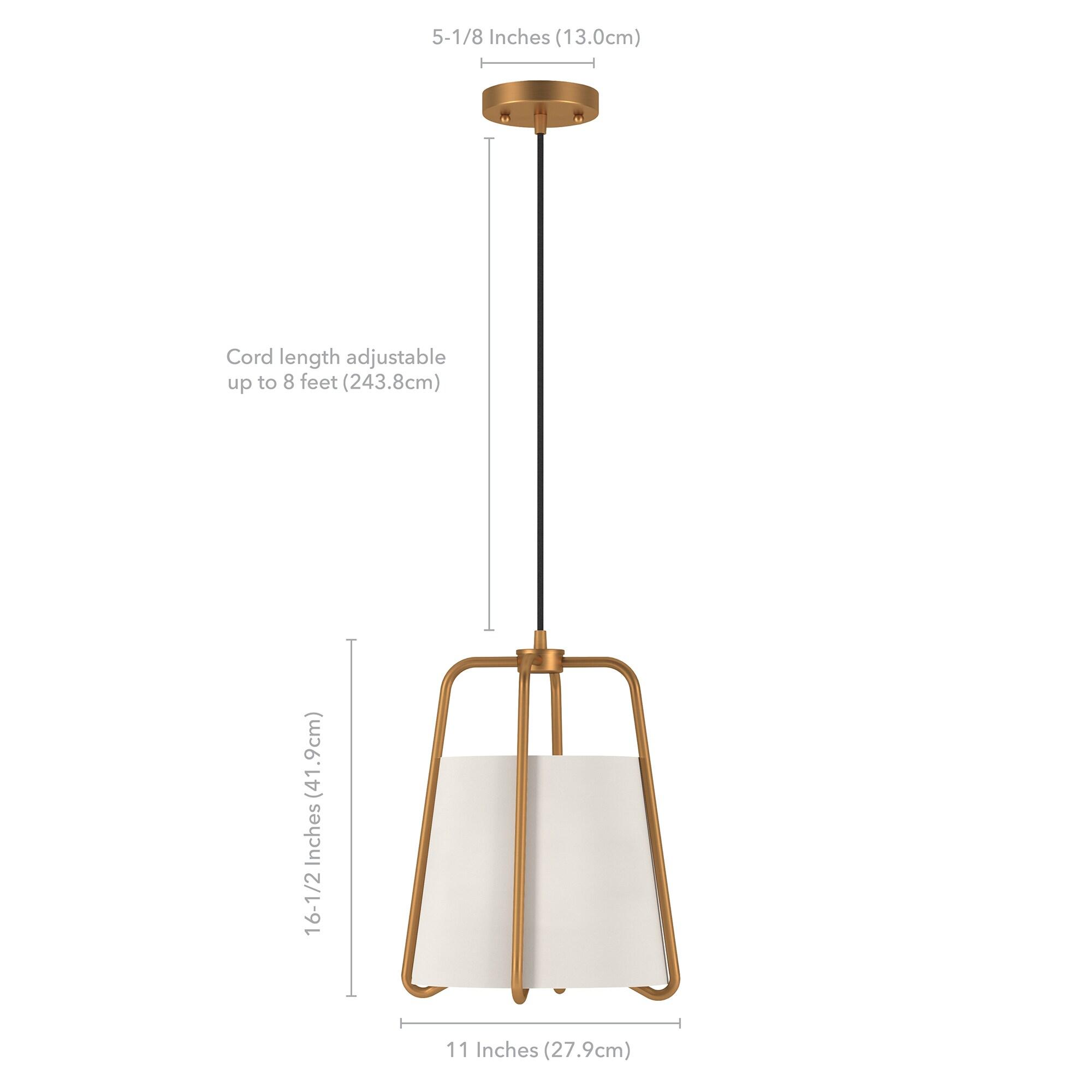 Evelyn&Zoe Mid-Century Modern Fabric and Metal Pendant