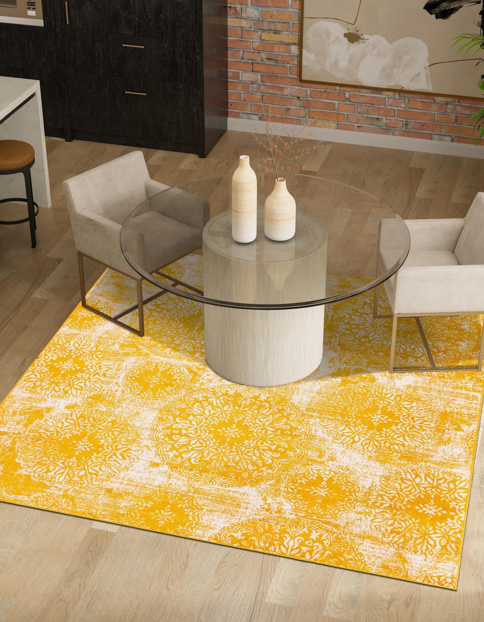 Unique Loom 6' 0 x 6' 0 Sofia Grand Yellow Area Rug