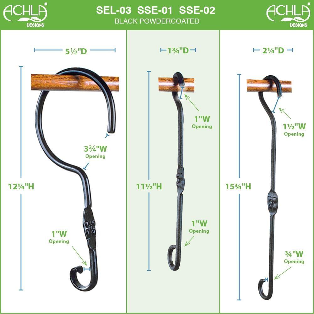 ACHLA Metal Weather Resistant Hook Plant Stand (Set of 2)